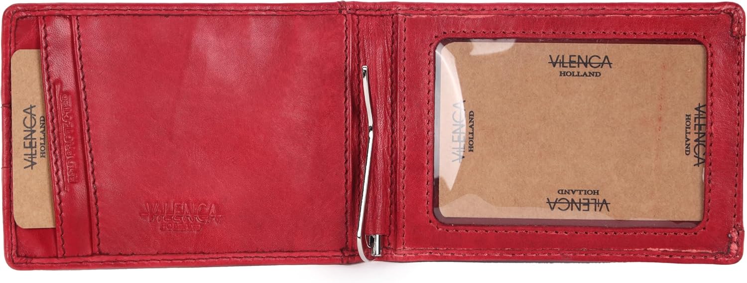 Unisex Genuine Leather RFID-Blocking Wallet Bifold Card Holder: Sleek Design for Style, Functionality & Ultimate Security (Red) - Image 7