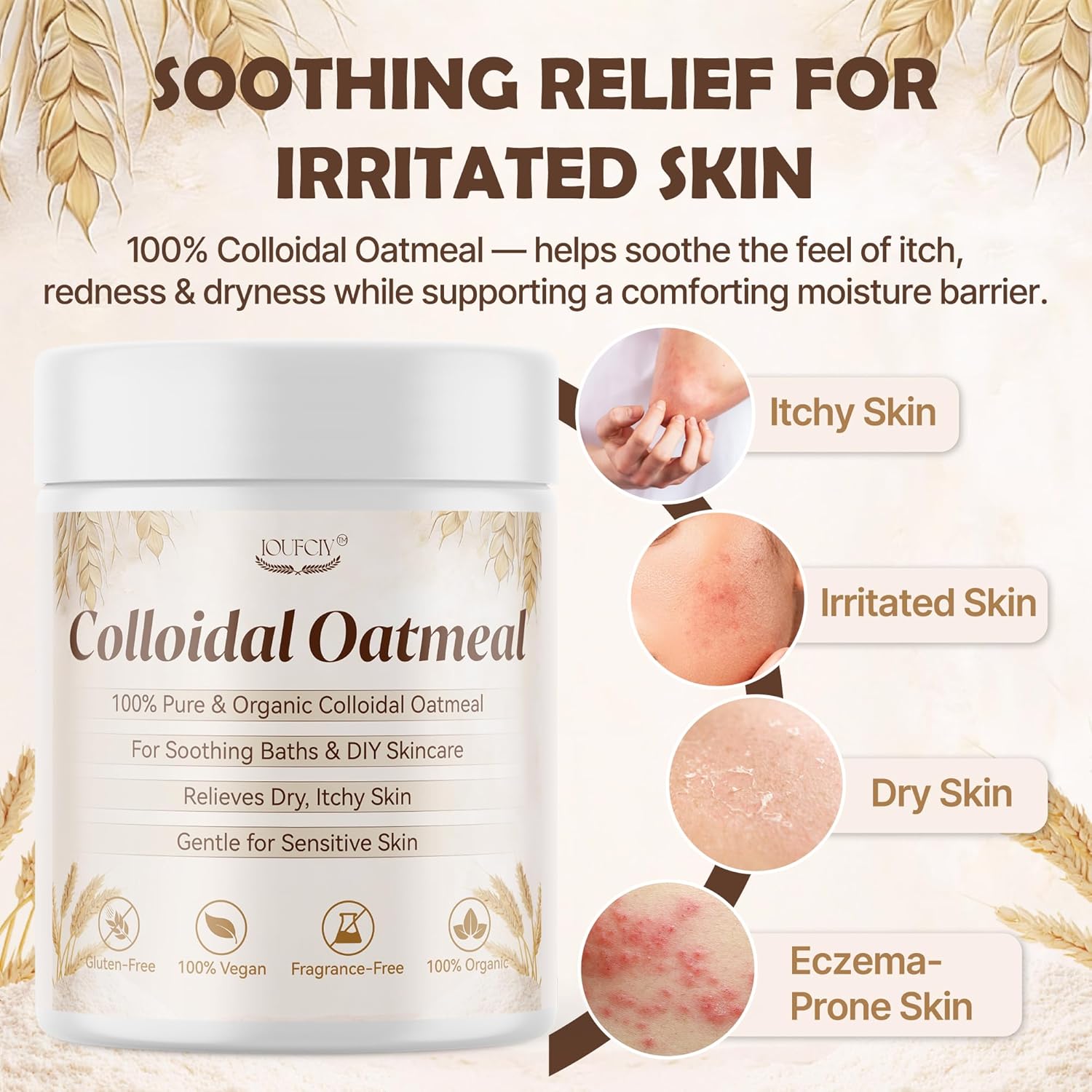 Colloidal Oatmeal, 100% Pure Natural Colloidal Oatmeal Powder for Itchy-Feeling, Dry, Sensitive Skin, Ideal for ColloidalOatmeal Bath, Lotions, DIY Skincare & Soap Making, Gluten-Free, Fragrance-Free - Image 3