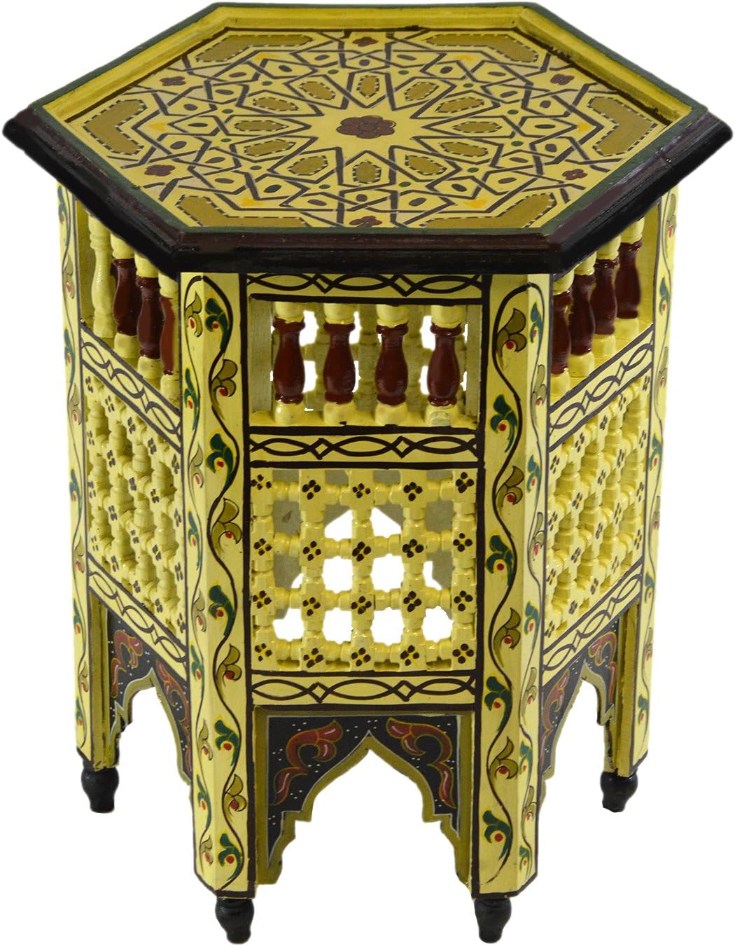 Moroccan Wood Side End Table Corner Coffee Handmade Hand Painted Moorish