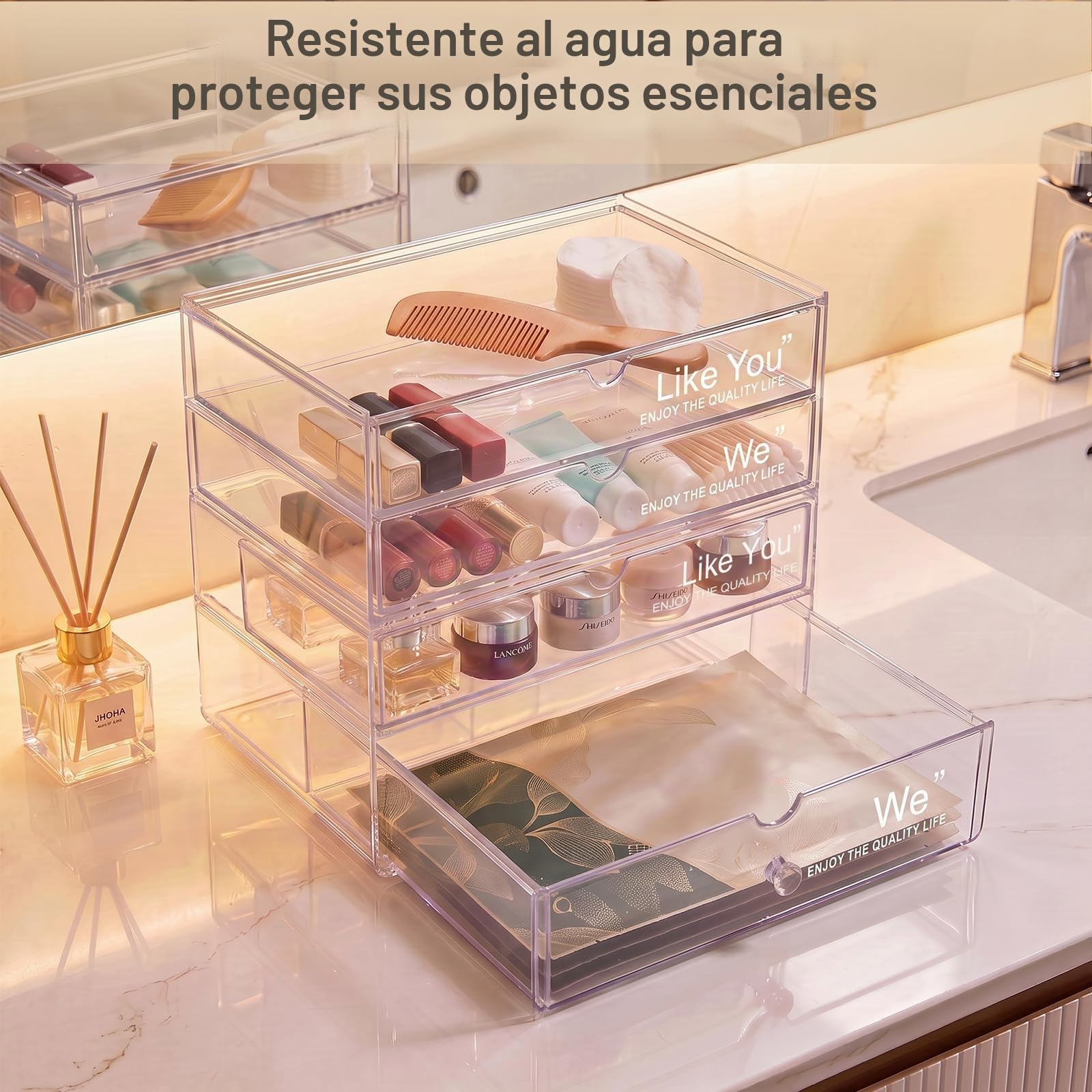 2 Juego de Cajones Apilables, Cajones de Almacenamiento Apilables de Maquillaje Transparentes, Organizadores de Baño de Acrílico para Tocador, Organización del Hogar y Almacenamiento | Almacenamiento de maquillaje apilables, almacenamiento tocador para to