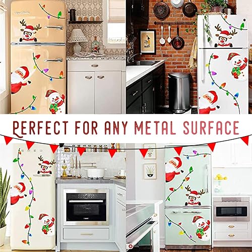 Miniatura 5 de Fogfar Juego de 23 calcomanías reflectantes de Navidad para automóvil, bombillas reflectantes para decoración de automóvil con líneas, para fiestas