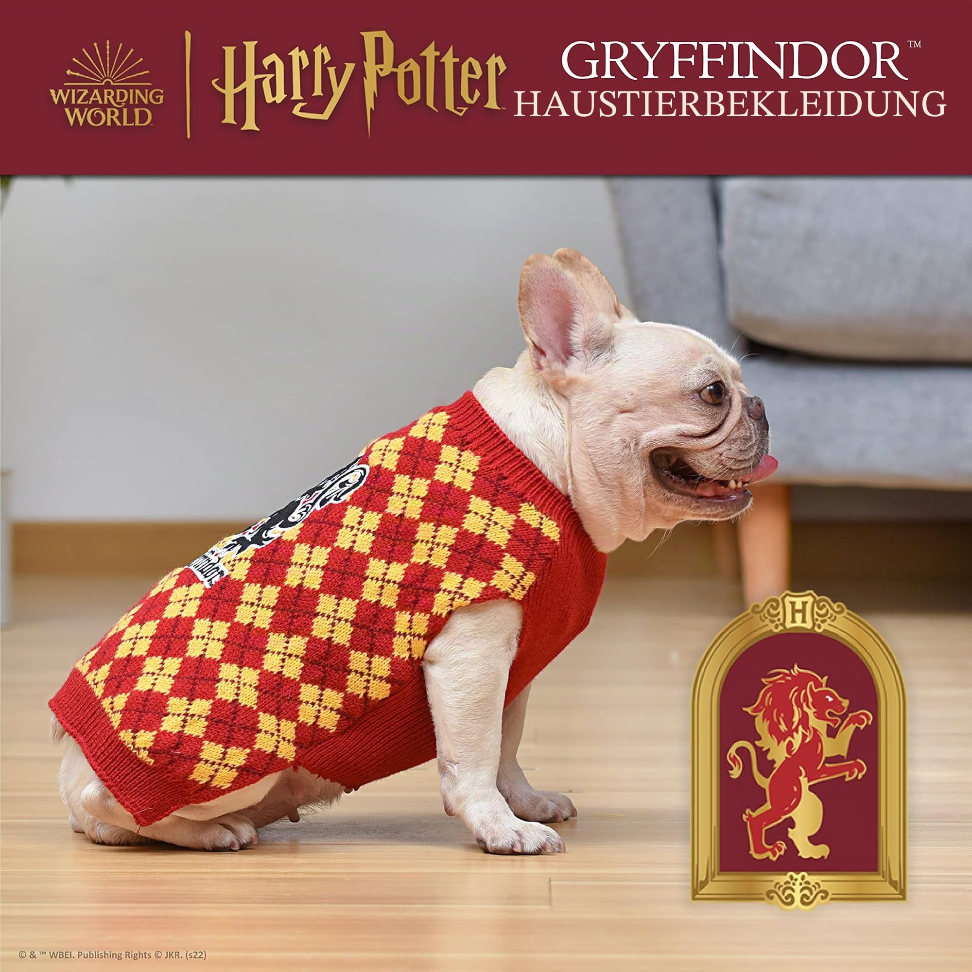 Gryffindor FF19070 Haustierpullover - Harry Potter Kostüme für Hunde, Rot, Größe M