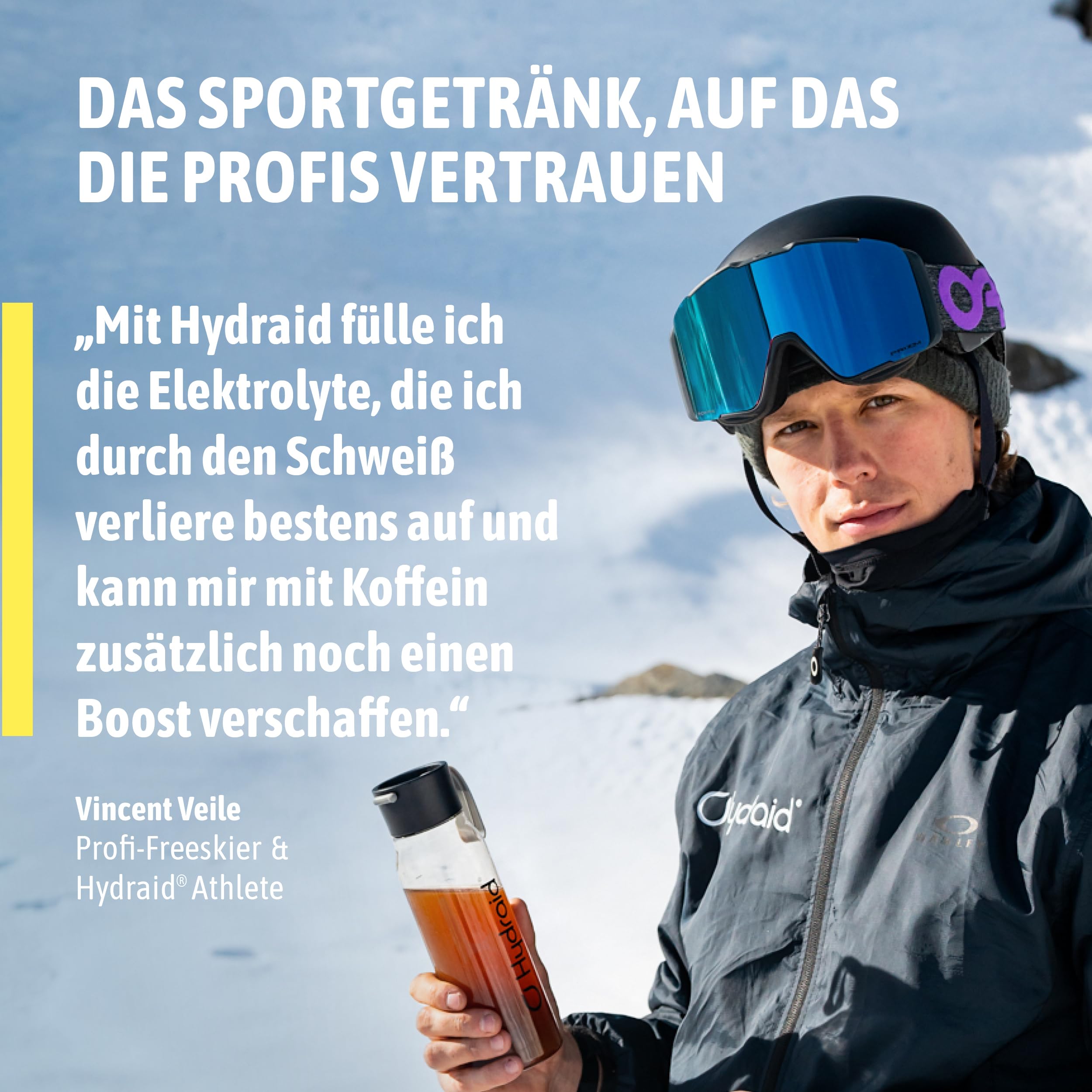 Hydraid® PLUS ENERGY Peach Iced Tea – Elektrolyt Pulver mit Koffein – Mehr Energie & Mehr Fokus – 20 Sticks mit Grüntee Extrakt und Theanin