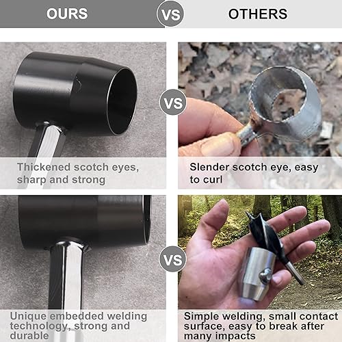 Miniatura 3 de Kosbate Bushcraft Gear, llave de taladro manual para facilitar la perforación de madera, llave de colonos y herramientas de bushcraft, perfectas