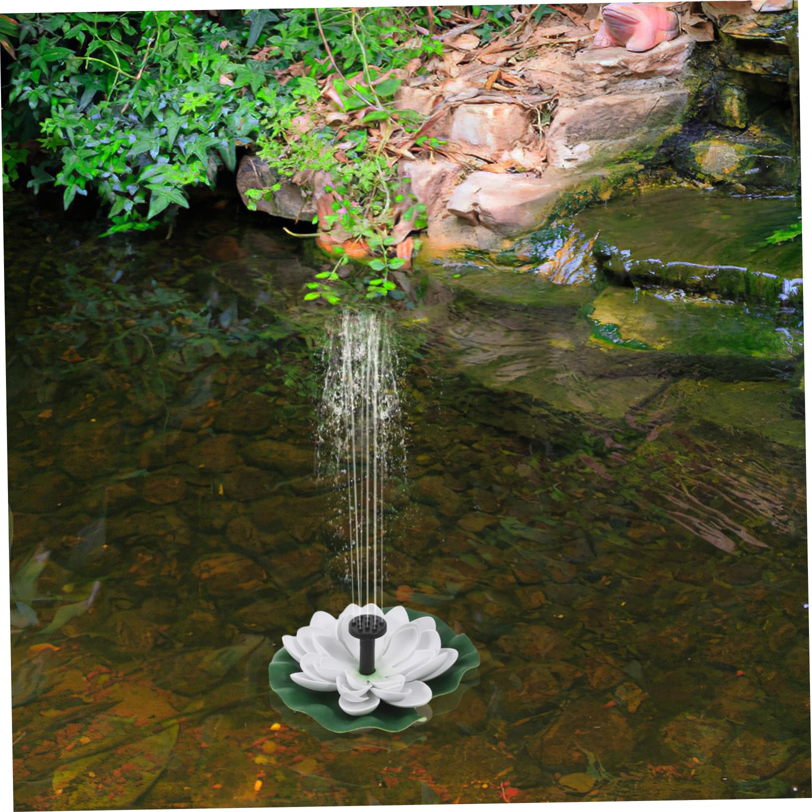 Fuente Solar Flotante de Loto 2,5 W para Baño de Pájaros