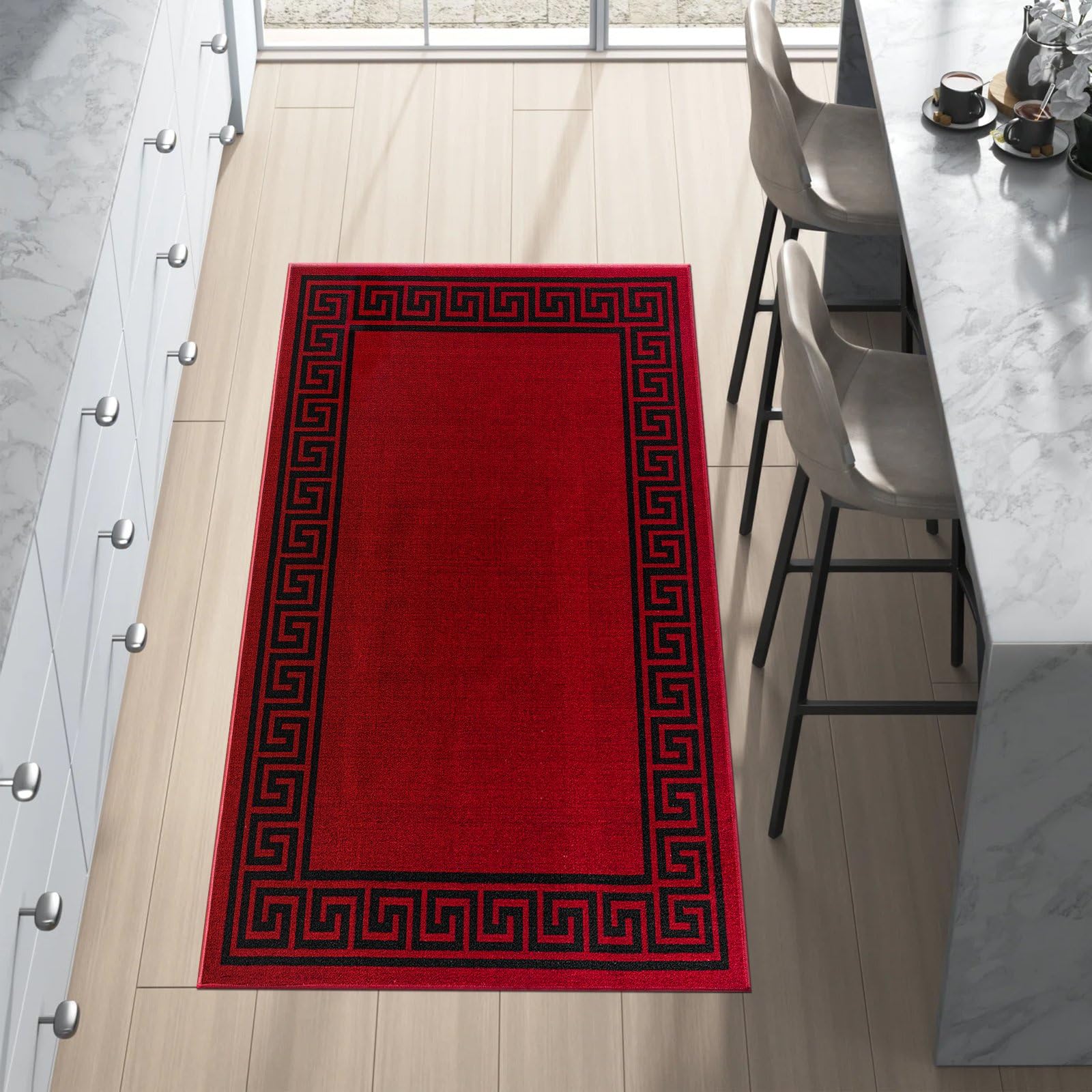 renoazul® Carpet Runners for Hallways Non-Slip Long & Wide Heavy-Duty Plain | 80 x 300 cm Super Absorbent Indoor Stair Carpet and Kitchen Anti-slip Floor Mats - Greeky Rug - Grey & Black — view 22