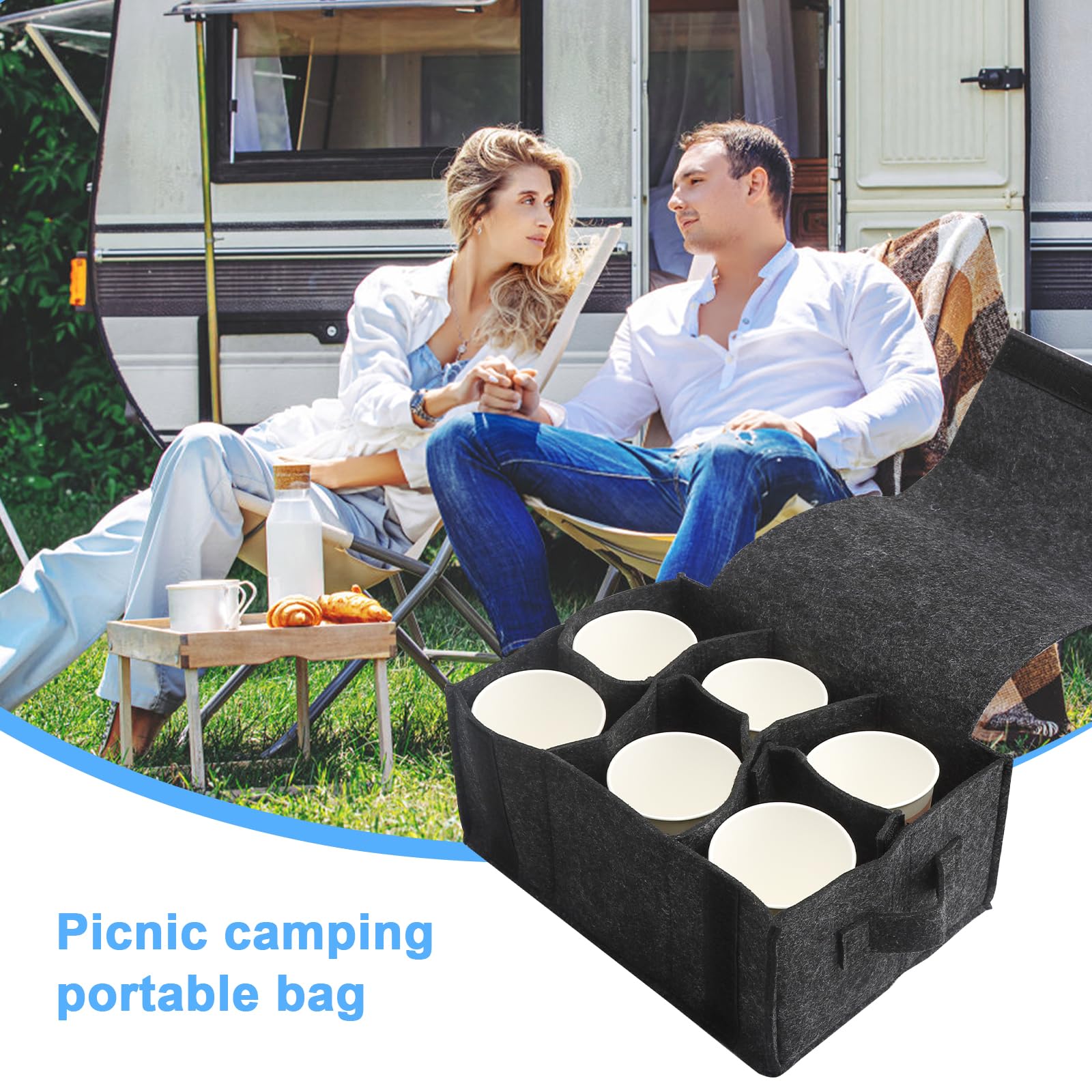 Soporte para platos para caravana, bolsa de fieltro para almacenamiento de tazas, soporte para tazas, caravana, organizador de caravanas, camping, camping, almacenamiento de tazas