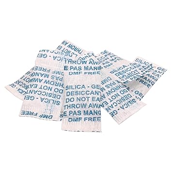 Elysian White Silica Gel Pouch Moisture Absorber for Home and Travel Pure White Desiccant Pouch with Silica Gel 200 Gram Pouch Pack of 1 Kg