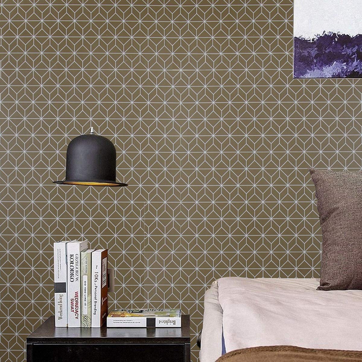 Peel and Stick Hexagon Wall Contact Paper, 78.7inch X 17.7inch Nursery Decal, Honeycomb Wall Art, Hexagon Wall Pattern Decals, Hexagon backsplash, Wall Covering Art Removable Self-Adhesive Wallpaper