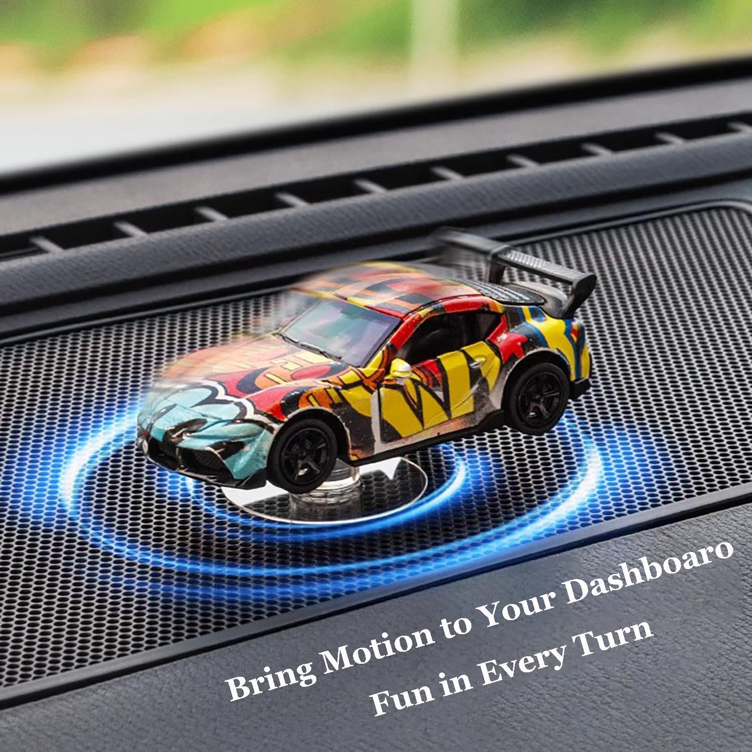 Metal Graffiti Car Model Dashboard Decoration,Alloy Model Drifting Spin,Dynamic Interactive Ornament，Collectibles for Car Lovers (E)
