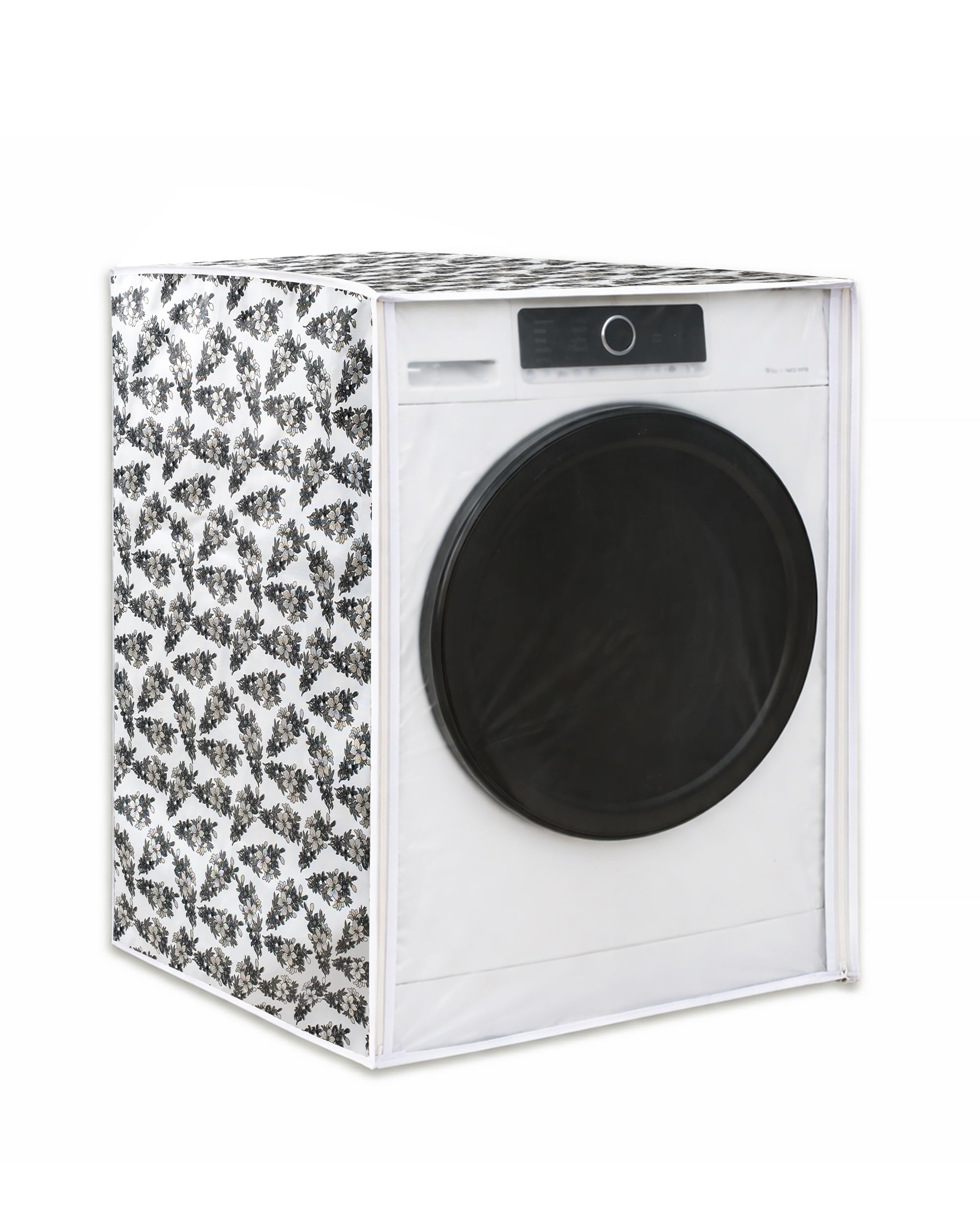 Classic® Front Load Washing Machine Cover Suitable for LG 5.5 Kg, 6 Kg, 6.5 Kg (50cmsX63cmsX81cms, Black & White)