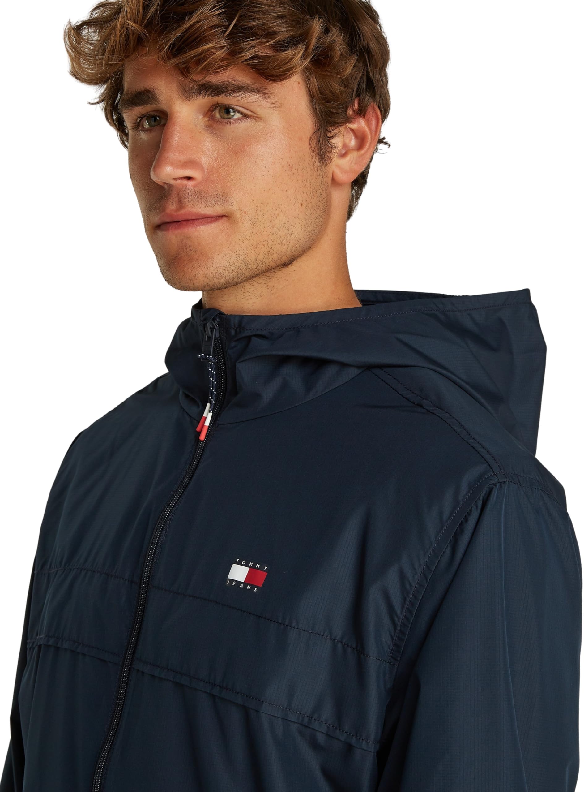 Tommy Jeans Uomo Giacca a Vento Chicago con Cappuccio