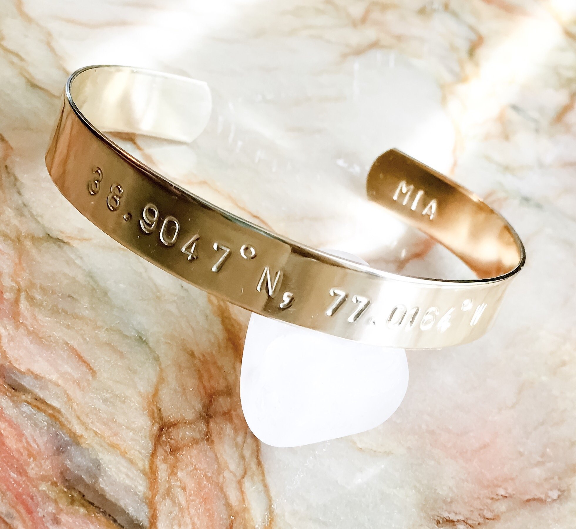 Custom Coordinates in Brass Cuff Bracelet -Customize Your Own Metal Cuff - Travel, Wanderlust, GPS , Longitude Latitude - Personalize With Your Coordinates, Degrees, Minutes Hours, Brass Bracelet