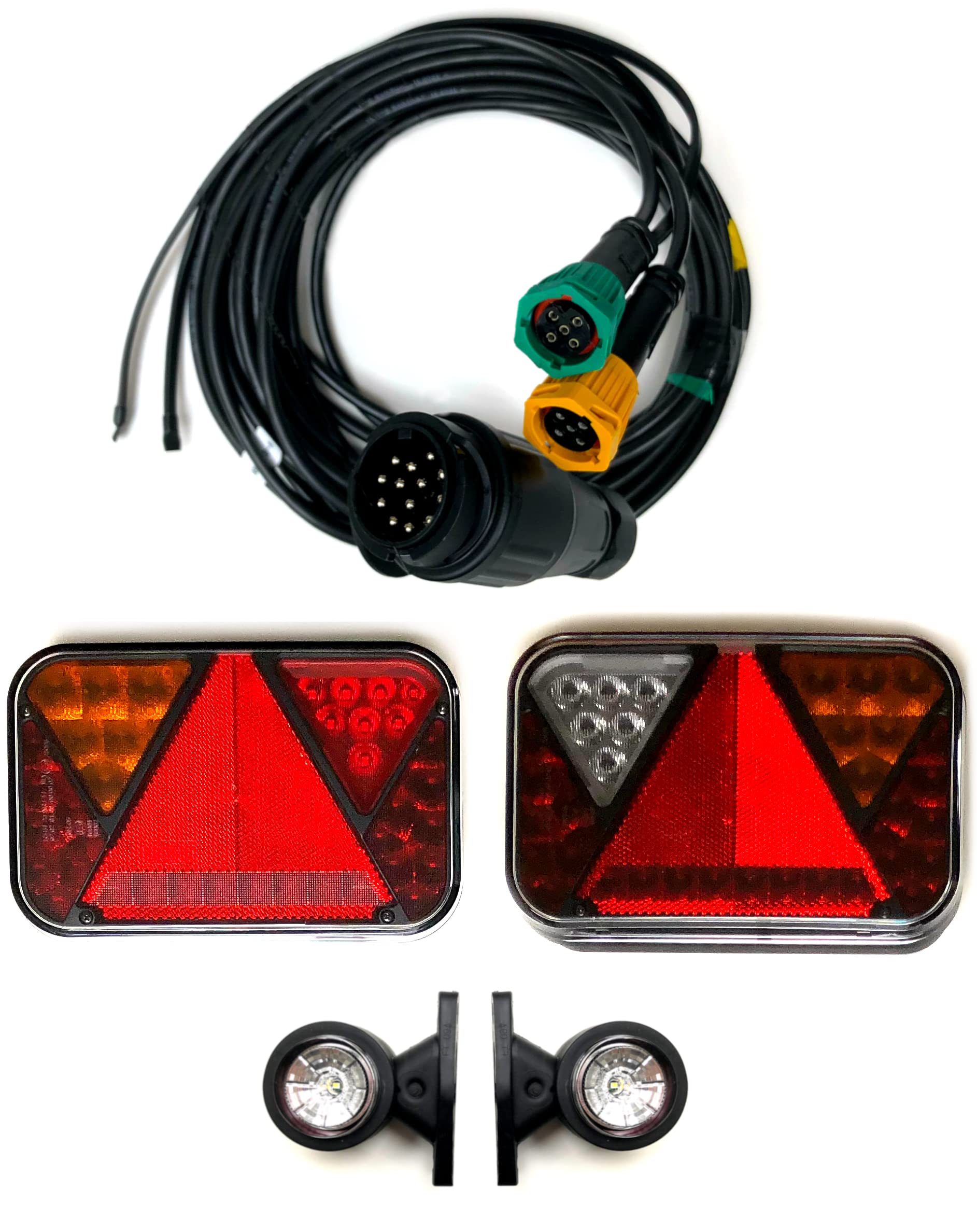 Juego de luces LED para remolque (13 polos, cable de 7 m)