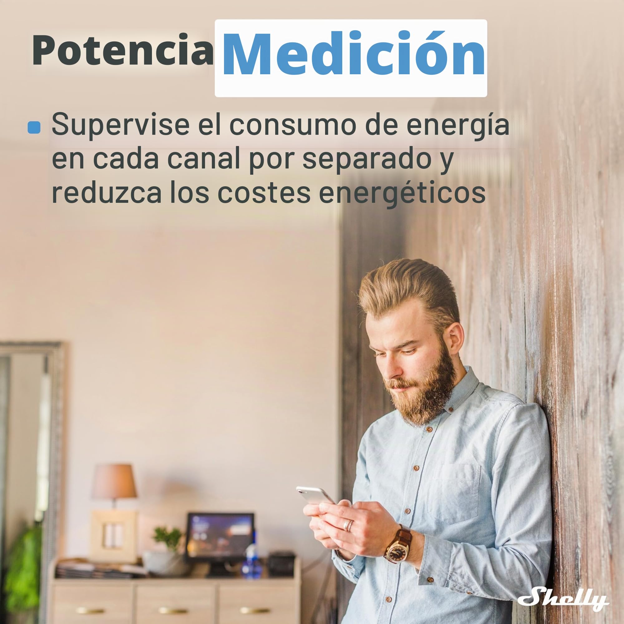 Shelly 2PM Gen3 - Relé Interruptor de persianas inalàmbrico, 2 Canales - 16 A, Wi-Fi & Bluetooth, con Medidor de consumo, Control de app iOS Android y Temporizador, Alexa, Google Home - 4 Piezas