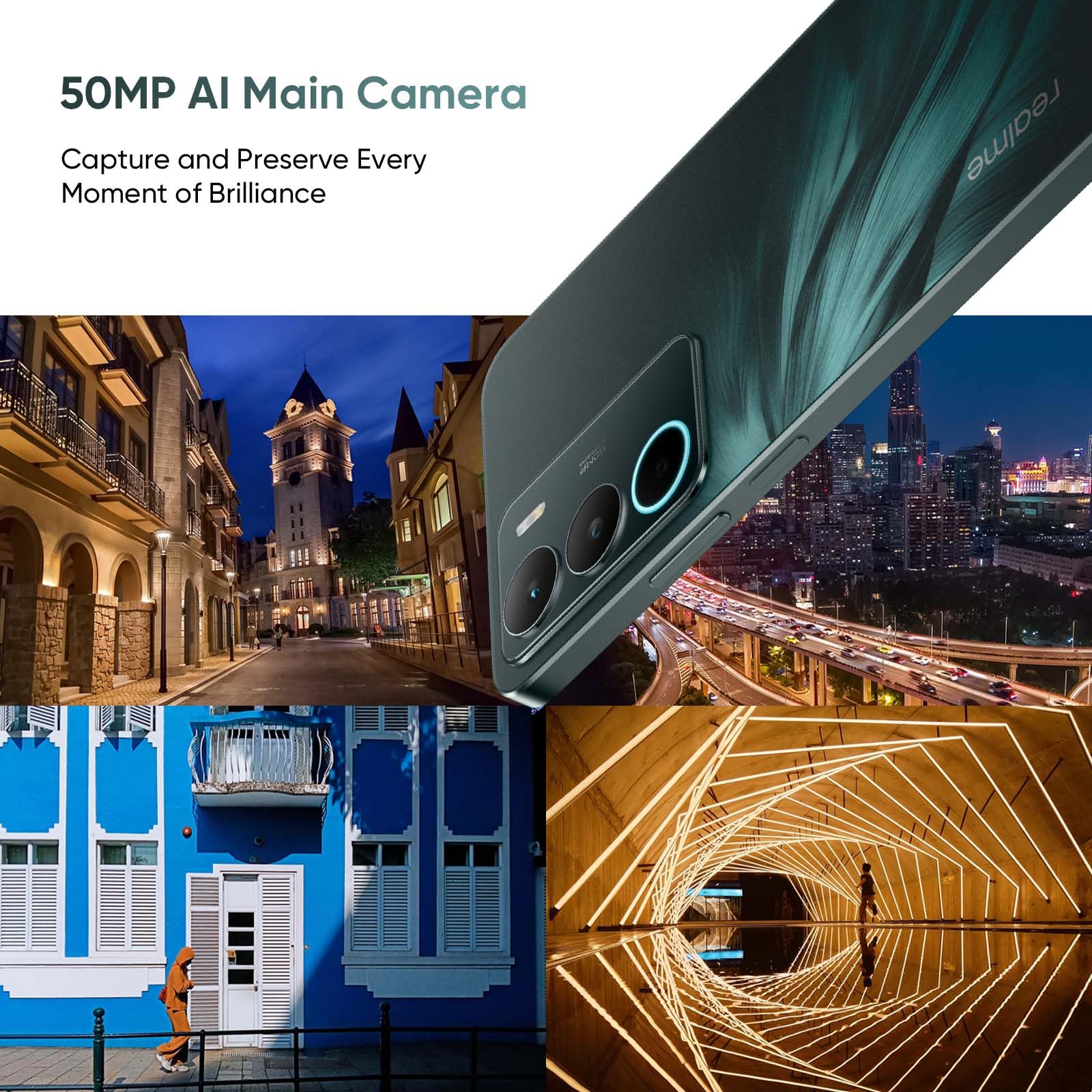 realme C71 Smartphone 8GB RAM + 256GB ROM, Telefono Cellulare Sbloccato con Batteria 6000mAh e Ricarica Rapida 45W, 120Hz Display Cellulari Android Dual SIM con Impronta Digitale Laterale, NFC, Bianco