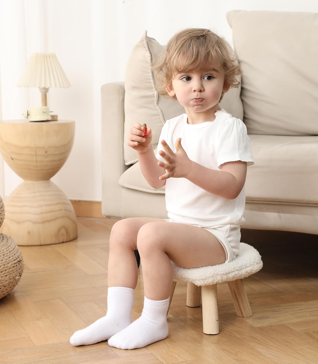 JAKIDAR 12 Pack Baby Toddler Socks Non Slip Grip Cotton Crew Socks for Boys Girls Infants Kids - Image 2