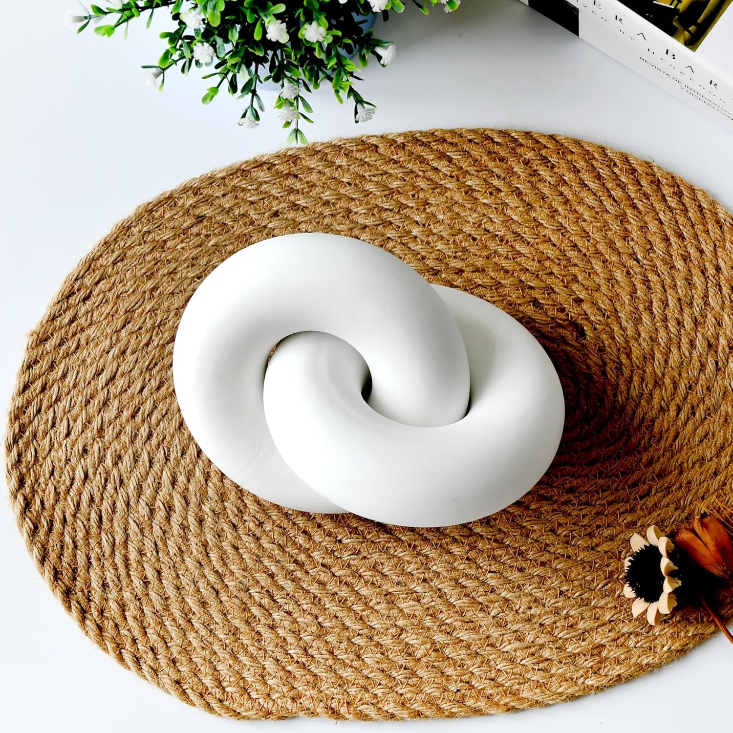 Star Crafts Wood Knot for Coffee Table Wood Link Chain Decor Shelf Decorations, Modern Farmhouse Bookshelf Decorative Objects-image-35