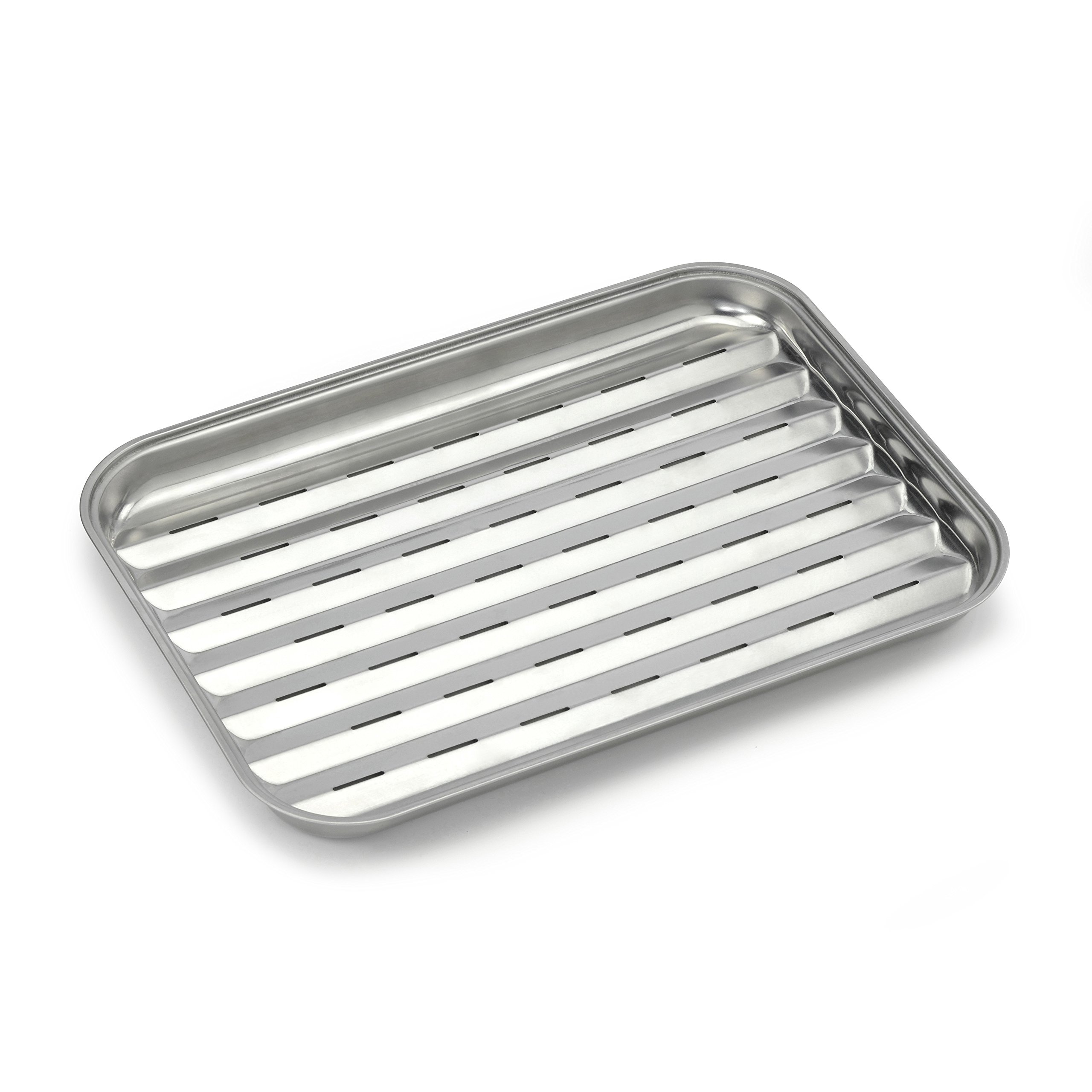 Grillpfanne Edelstahl wiederverwendbare Grillschale eckige Universal 34,5 x 24 cm
