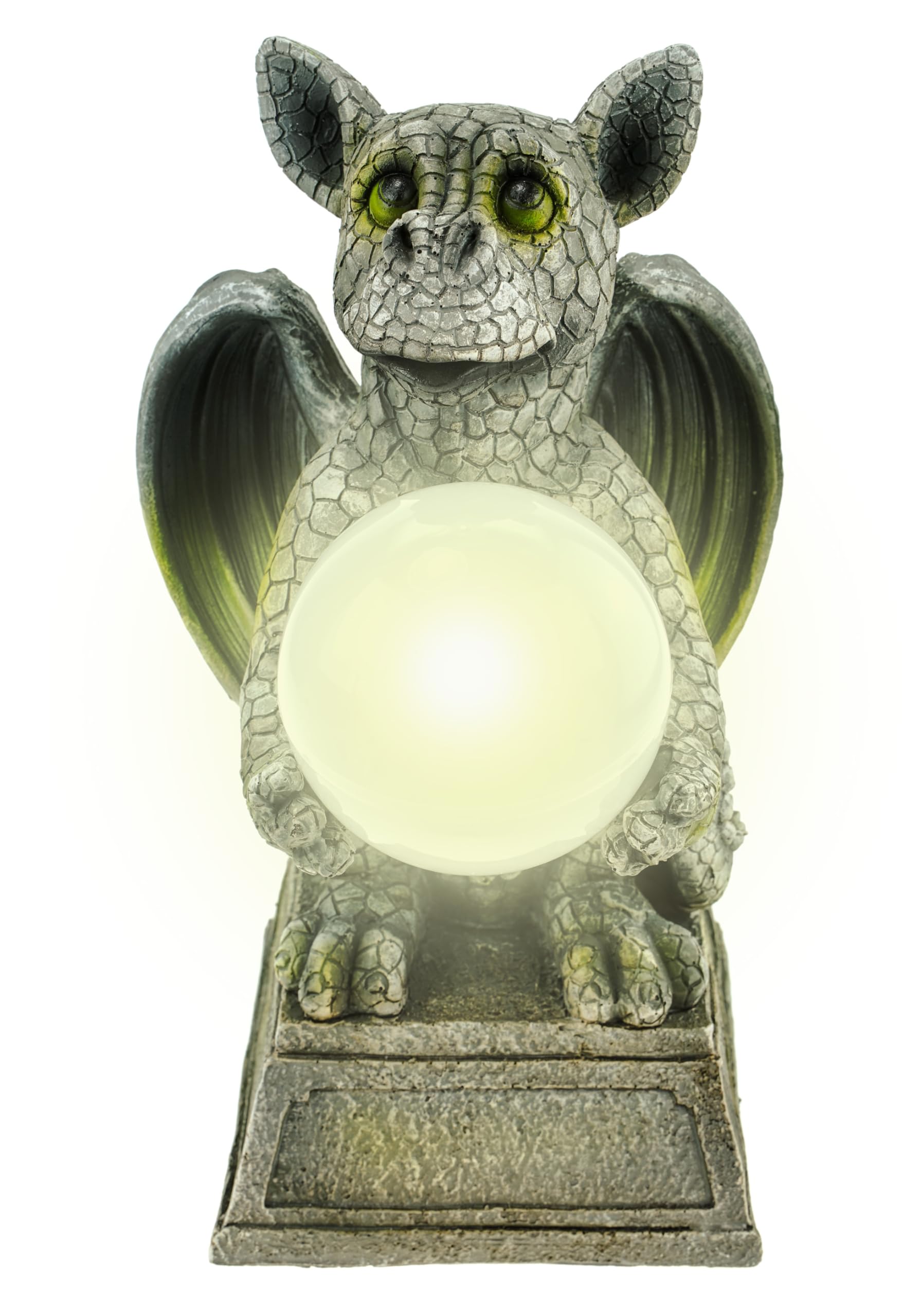 Kremers Schatzkiste Dragon Child with Solar Ball 30 cm Dragon Figure Garden Figure Solar Figure Dragon Gift