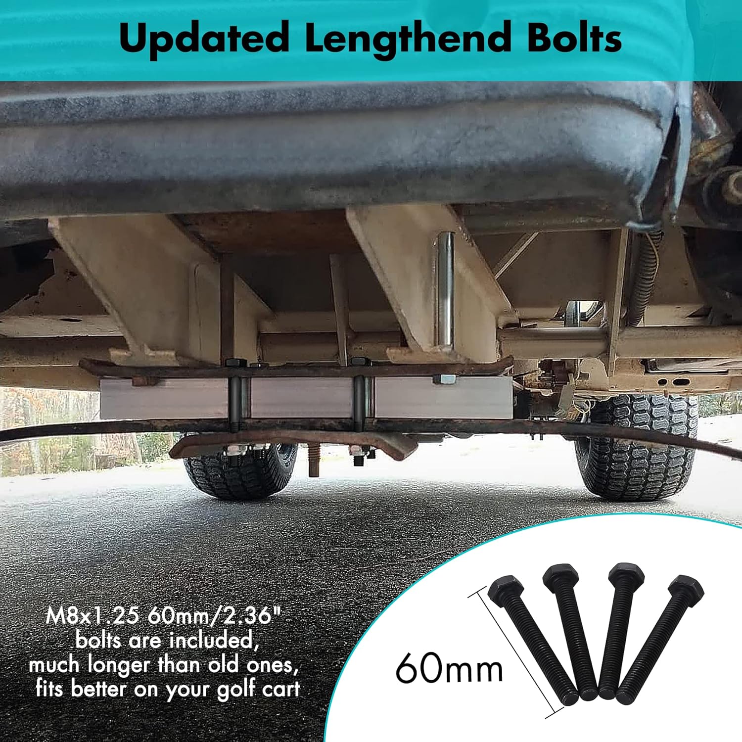 10L0L Golf Cart Low Pro Front End Lift Block,1 inch Lift Kit for Club Car DS Gas & Electric