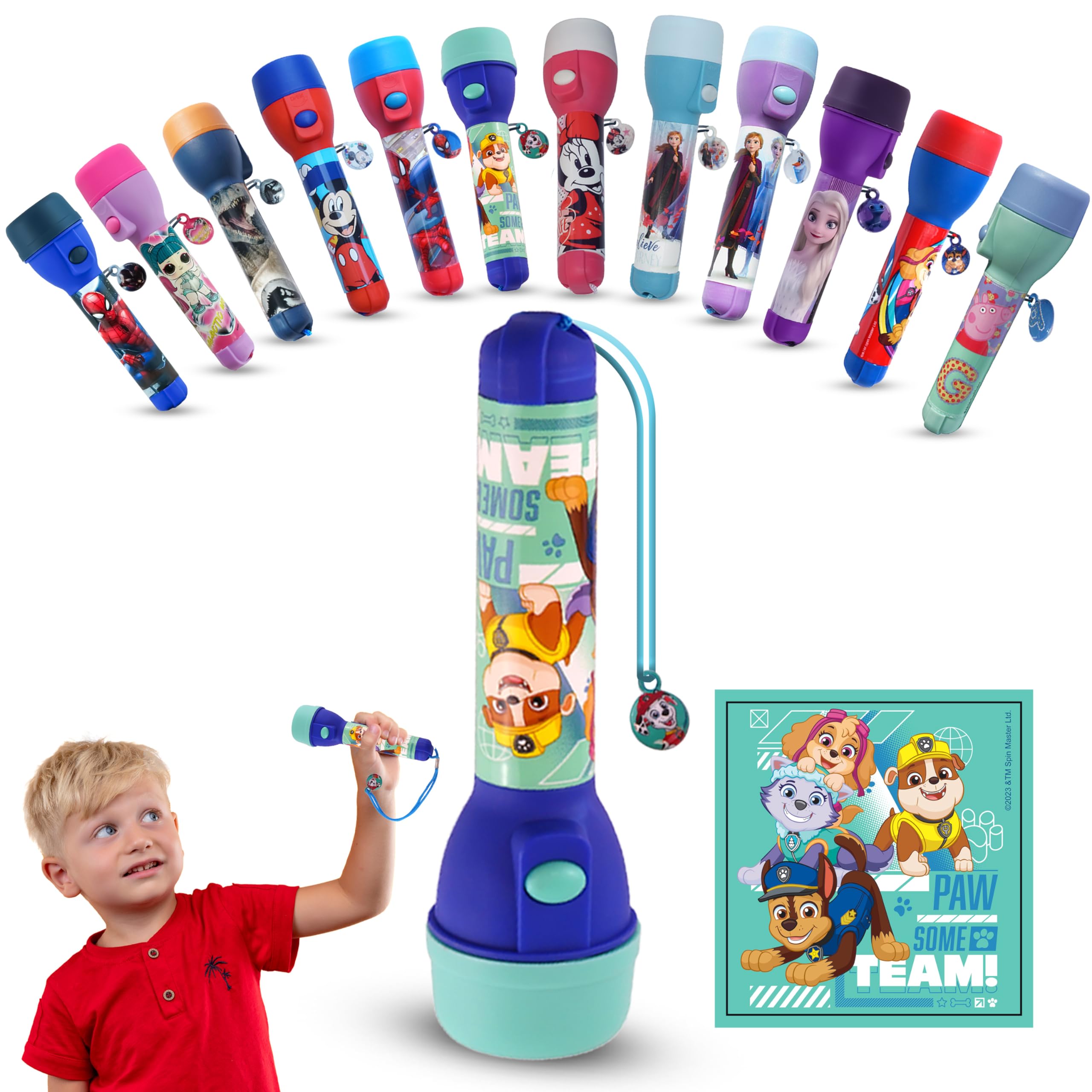 SRV Hub Paw Patrol Big Torch 16cm – Super Bright LED Flashlight for Kid, Includes 2X 1.5V AA Batteries, Durable Plastic, Ideal for Christmas Gifts Birthday and Thanksgiving Gift, Safe for Boy Girl