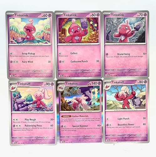Tinkaton 105193 Paldea Evolved - Set Pokemon Evolution - Lote de 6 cartas - Escarlata y violeta