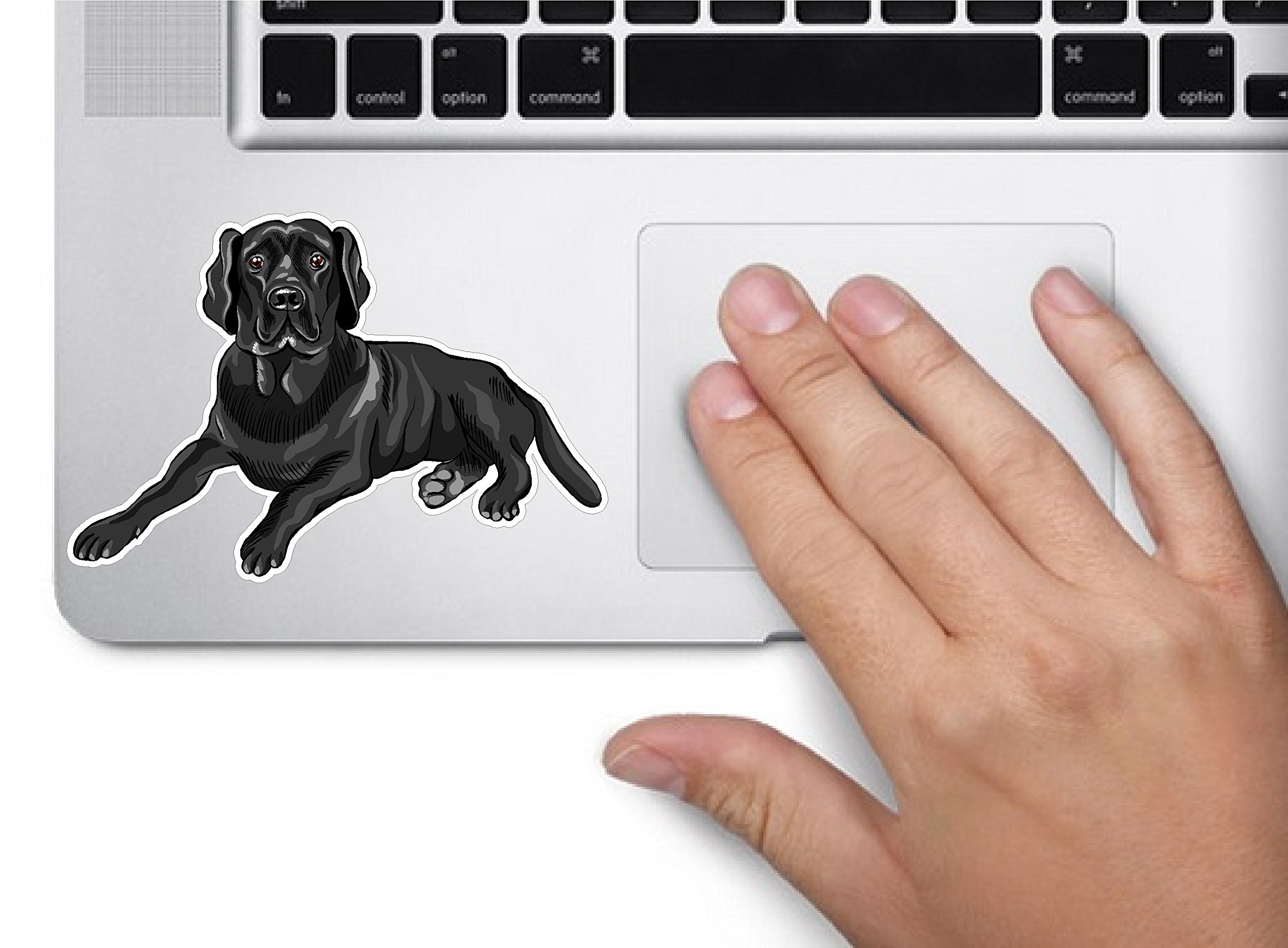 Dog Black lab 4x2.7 inches Sticker Decal die Cut Vinyl - Made and Shipped in USA