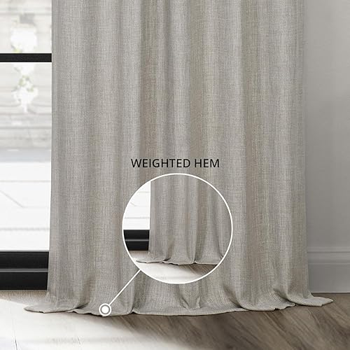 Miniatura 6 de HPD Half Price Drapes - Cortinas de lino sintético texturizado para oscurecer la habitación, dormitorio, sala de estar, 1 panel de 50 pulg de ancho