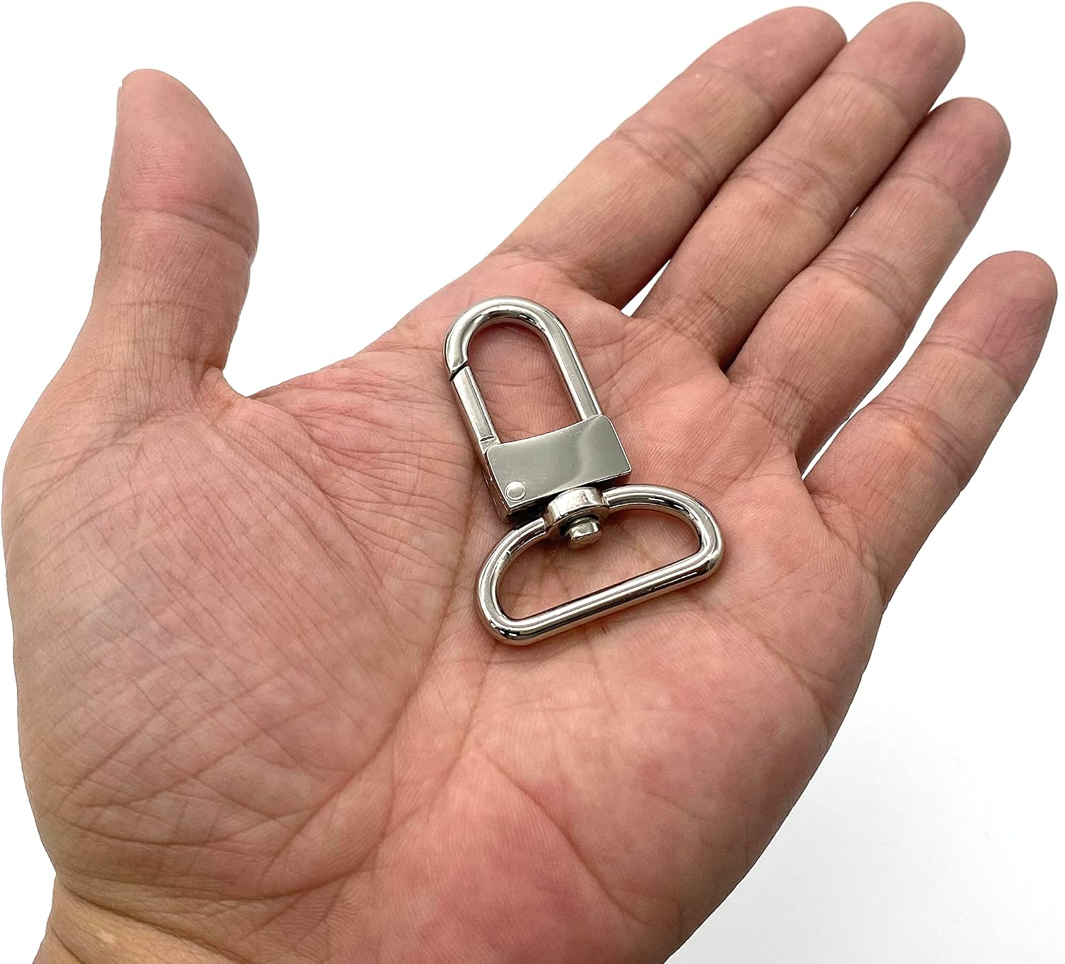 3dancraftit Push Gate Swivel Snap Hooks Lanyards Clasp Clips Lobster Clasps Hook zinc alloying 1 inch / 25mm (Eye Size) 6 Pieces Nickel T152