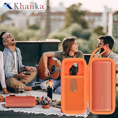 Miniatura 9 de Khanka Funda de viaje rígida de repuesto para Sonos Roam 2  Sonos Roam Altavoz Bluetooth inteligente portátil (naranja)