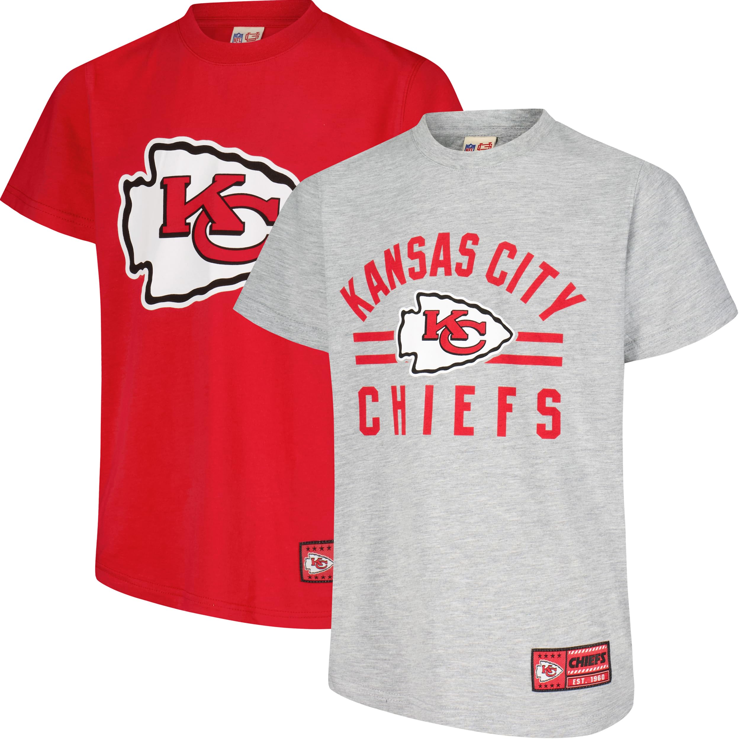 Ultra Game NFL Boys NFL Official Youth Super Soft 2 Pack T-Shirt Set