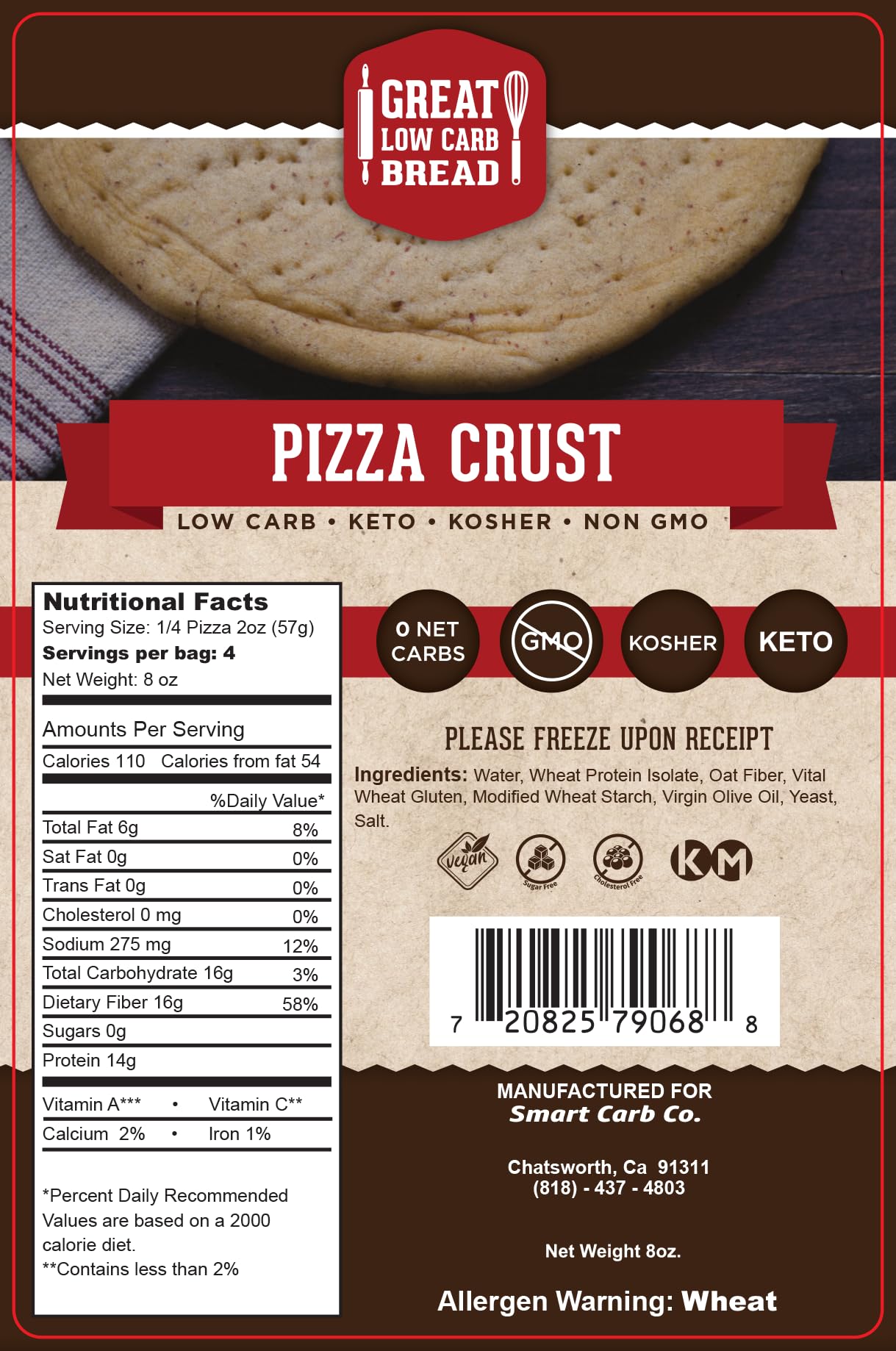 2 Pack: Low Carb Pizza Crust by Great Low Carb Bread Co.