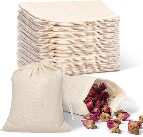 Bolsas de muselina reutilizables con cordones de 3 x 4 pulgadas  100 bolsas pequeñas con cordón, pequeñas bolsas de tela, pequeñas bolsas de regalo