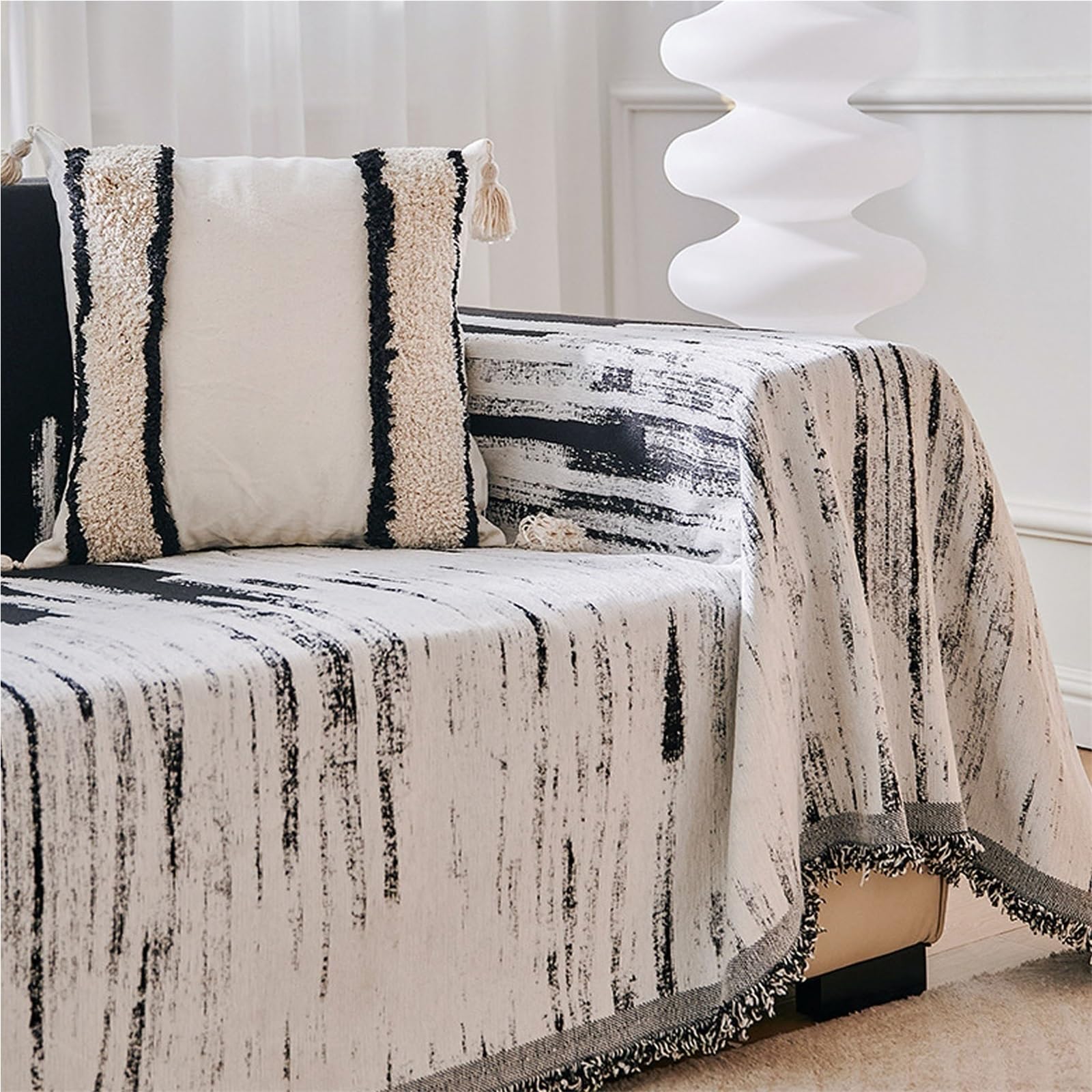 Copridivano lavabile grigio – Morbido copridivano per divano 180,3 x 299,7 cm – elegante e facile da pulire – perfetto per l'arredamento della casa e proprietari di animali domestici