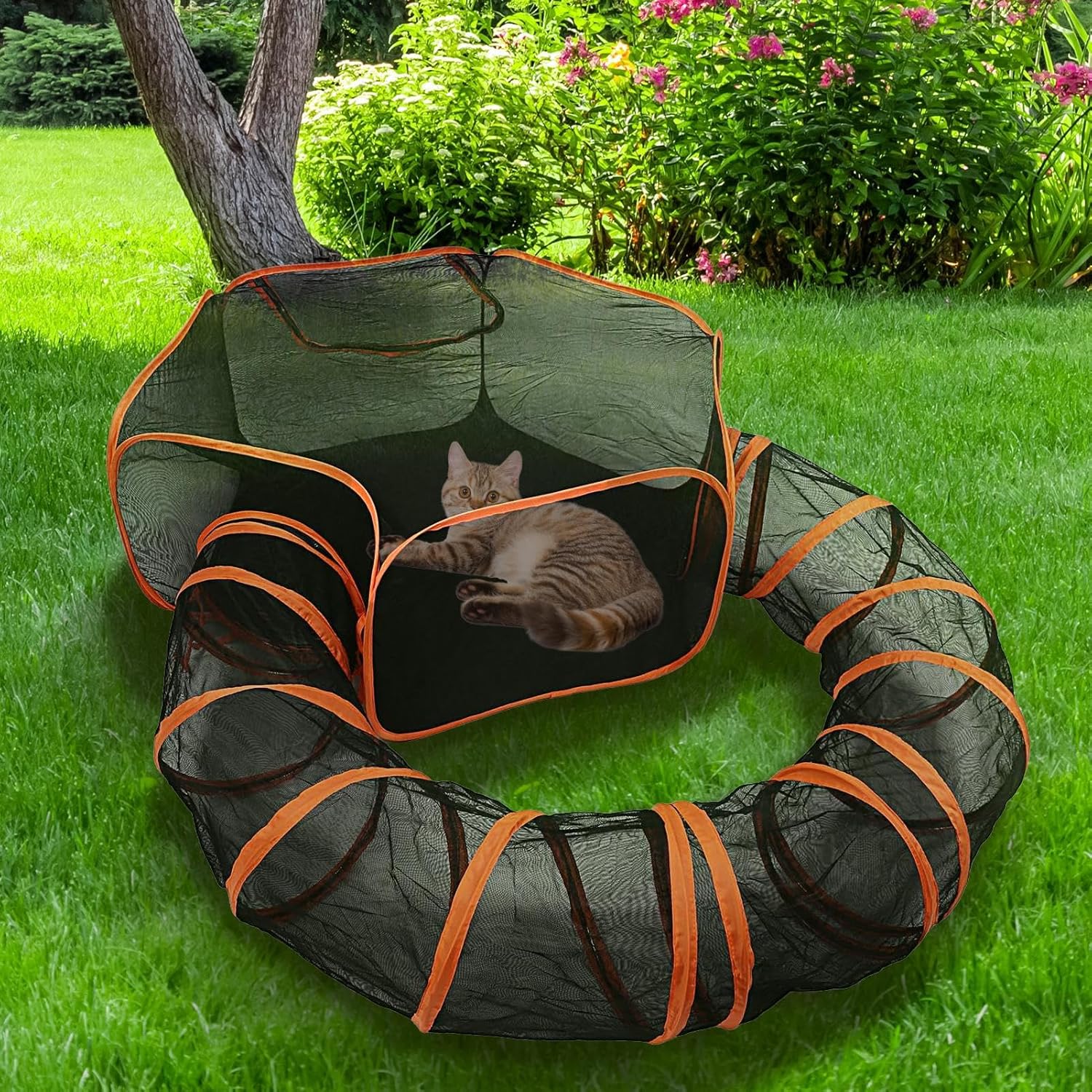Outdoor Cat Enclosure, Cat Patio Enclosure, Foldable Breathable Fence Kennel Box Playground House for Small Animals Cleaning Travel Car Indoor Home Use