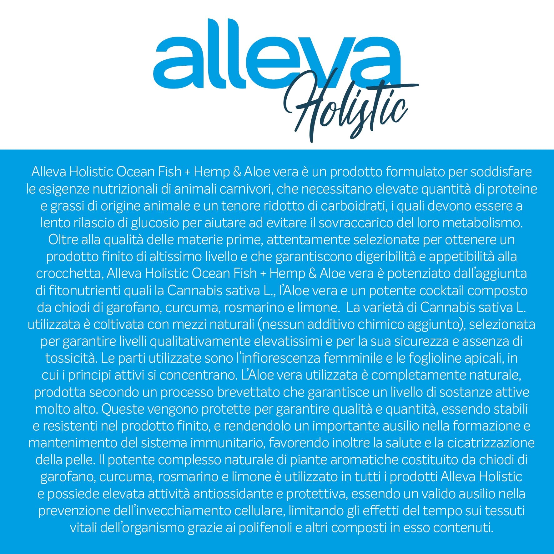 Alleva - Alleva Holistic Cachorros Razas Medianas Pescado Oceánico + Aloe Vera & Cannabis - P-AH-00711-12 Kg