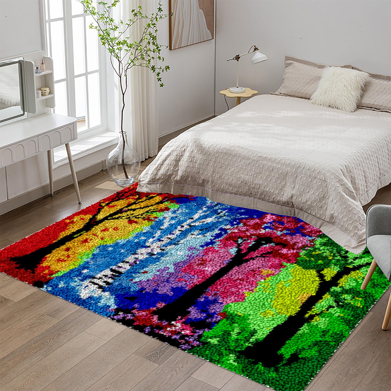 Tehocwiz K-69 69 X102 Cm Large Latch Hook Kits For Adults Rug Making Kit For Adults Beginners Latch Hook Rug Kits Printed Canvas Crocheting Crafts Embroidery For Adults Tapestry Kits Rug For Beginners