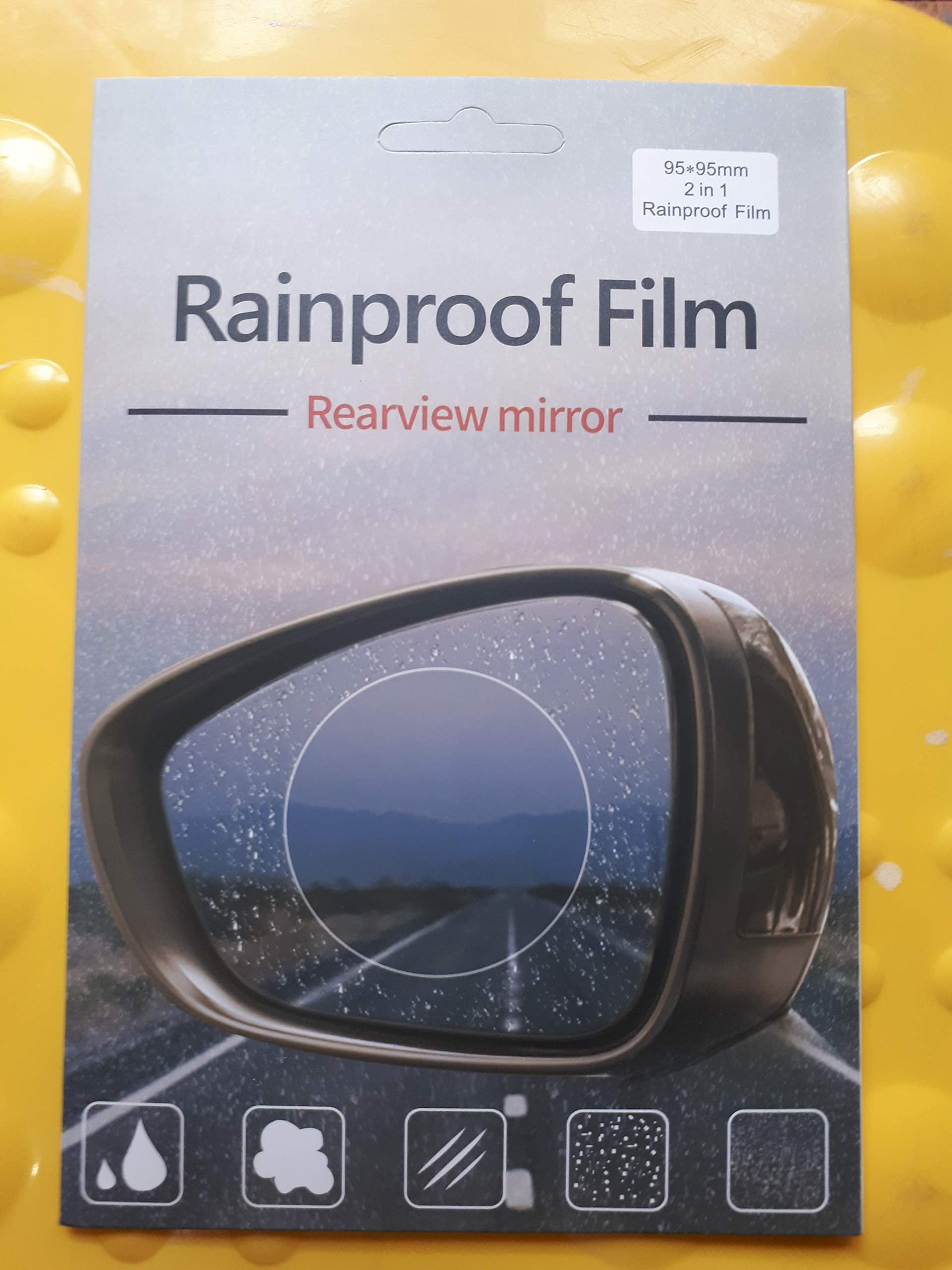 Prosmart - Smart Slide Car Rearview Mirror Waterproof Membrane Anti-Fog Anti-Glare Film Sticker Rain Shield Replacement Accessories Dia 9 cm