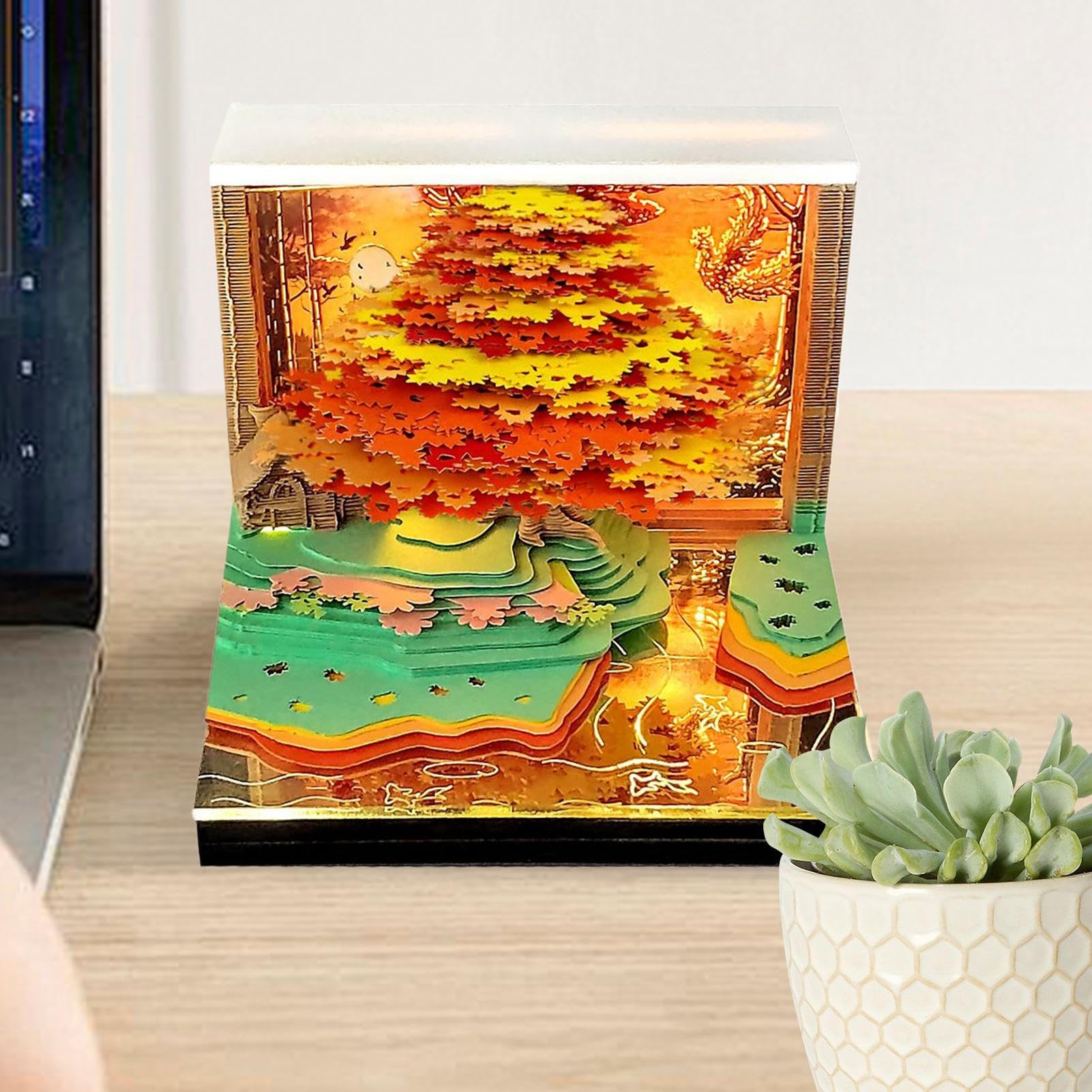 3D-Schreibtischkalender | Wochenplaner 2026 Tischkalender | Notizblock für Veranstaltungen, dekorativer Planer für Schule, Zuhause, Hotel | Weihnachten Thanksgiving