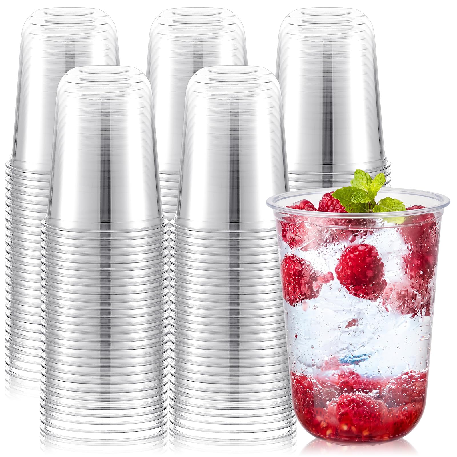 Gold Plastic Cups - 50 Pack Disposable Wine Glasses -14
