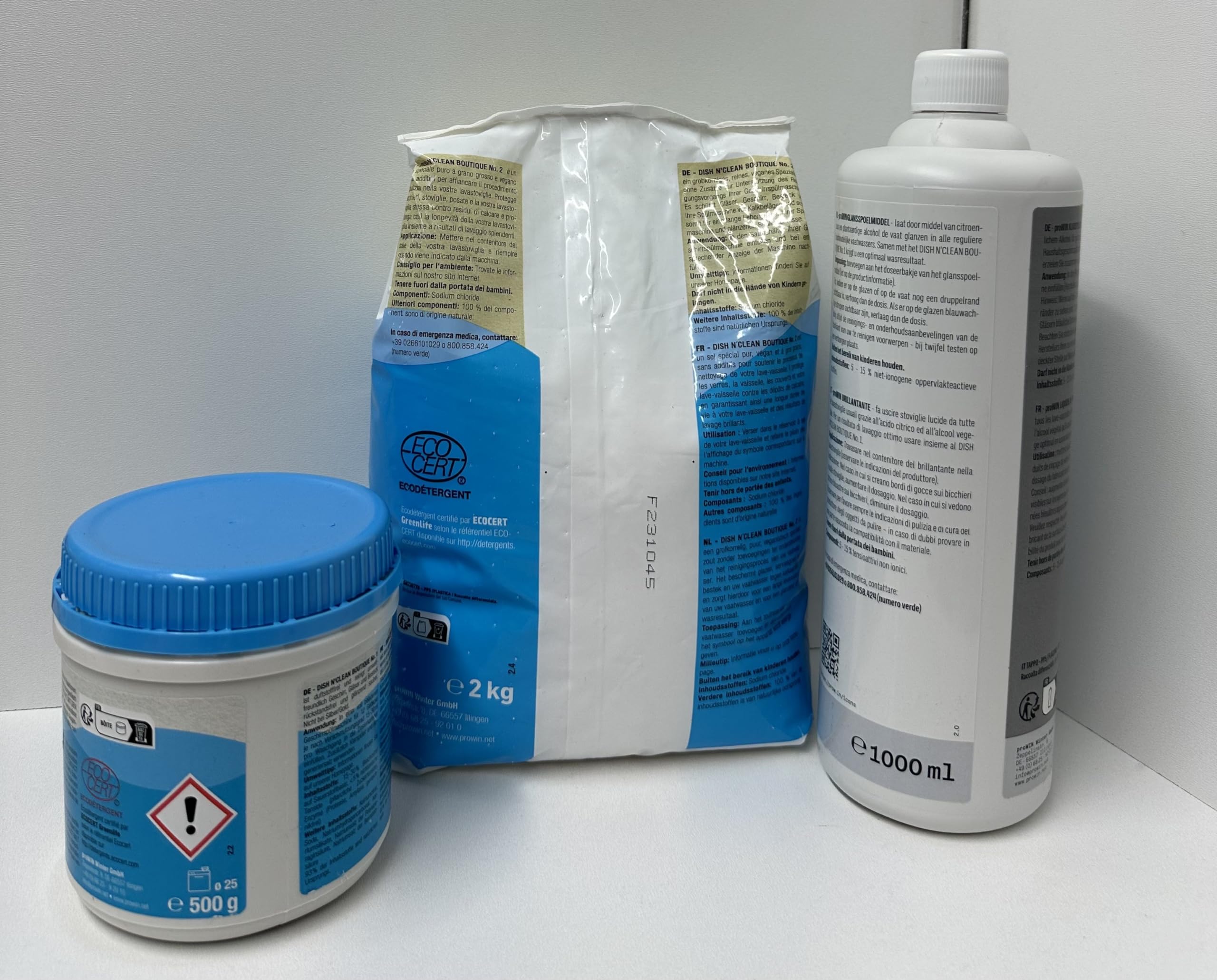 prowin Geschirrspülmaschinen-Set mit Pulver, Salz und Klarspüler