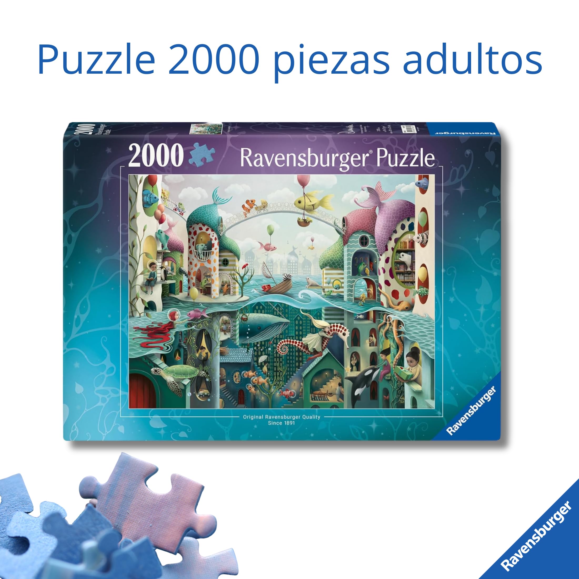 Ravensburger - Puzzle 2000 Piezas Si Los Peces Pudieran Caminar | Puzzle Adultos | Rompecabezas Adultos | para Toda La Familia | 98x75 Cm | Regalo Adulto