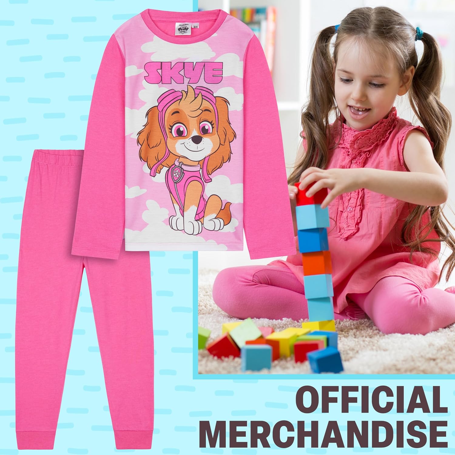 Get Trend 2 Pc Pajamas Set for Girls, Toddlers, PJs for Kids, Sleepwear with T Shirt, PJ Pants, for Girls - Image 4