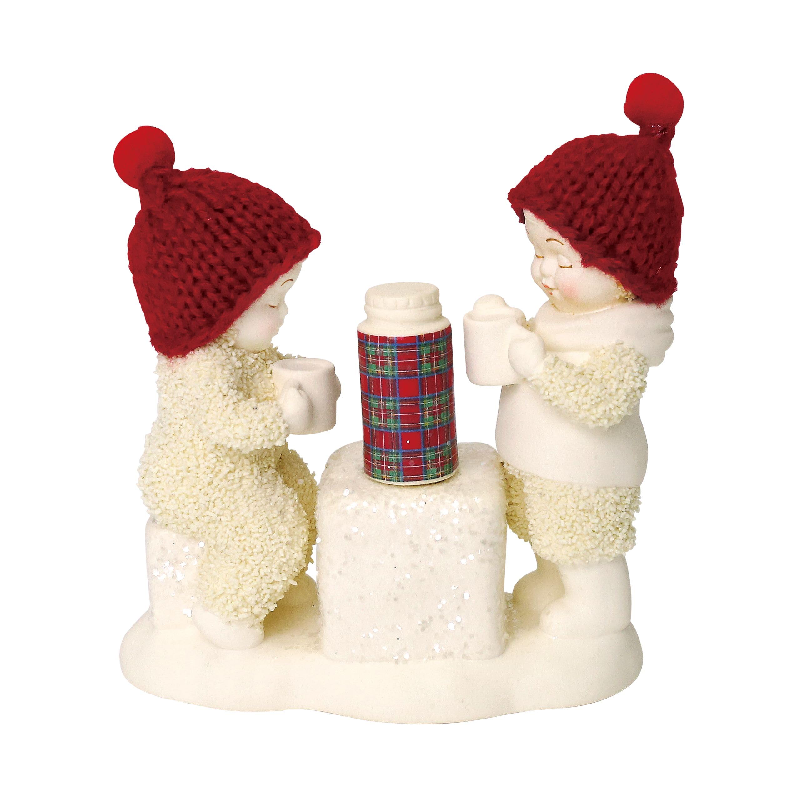Department 56 Snowbabies Christmas Memories Cold Days Warm Cocoa Porcelain Figurine, 4 Inch