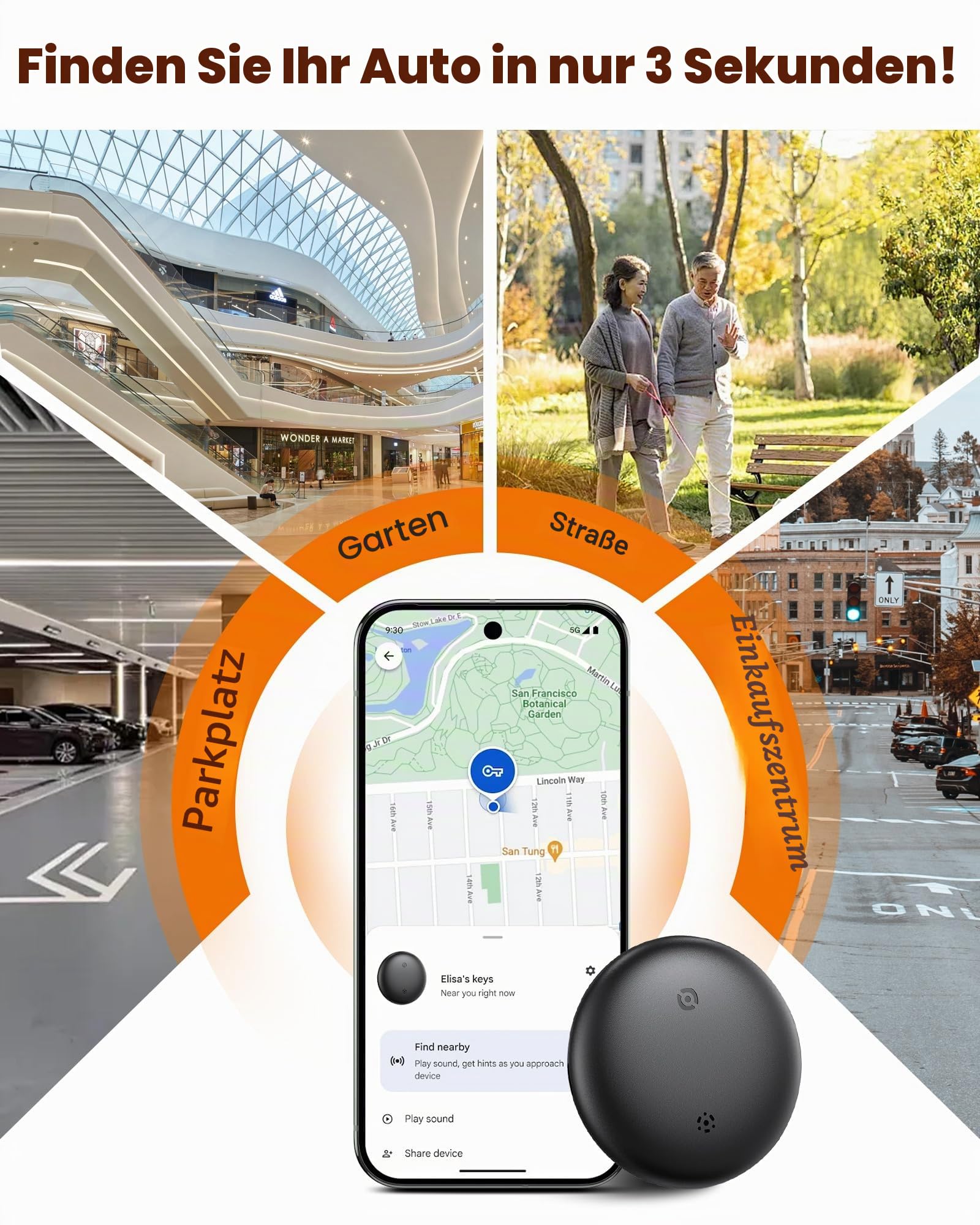 GPS-Tracker für Fahrzeuge Kompatibel mit Built in App (iOS＆Android) Echtzeit für A-ir T-Racker T-AGS Globale Abdeckung Verstecktes Auto Ortungsgerät Keine monatliche Gebühr oder Abonnement
