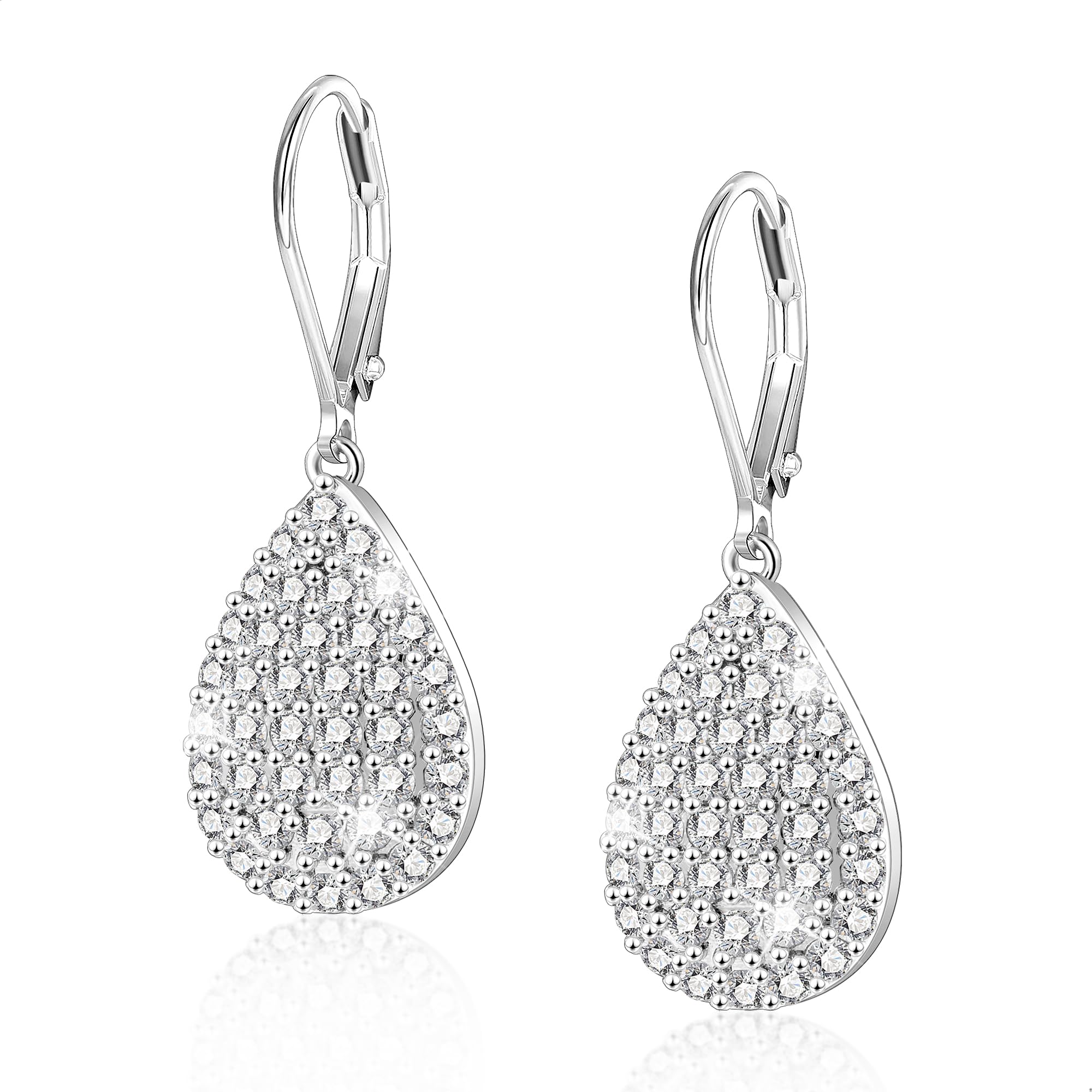 ALEXCRAFT 925 Sterling Silver Dangle Earrings 14K Gold Plated Heart Waterdrop Earring for Women Trendy Hypoallergenic Leverback Earings
