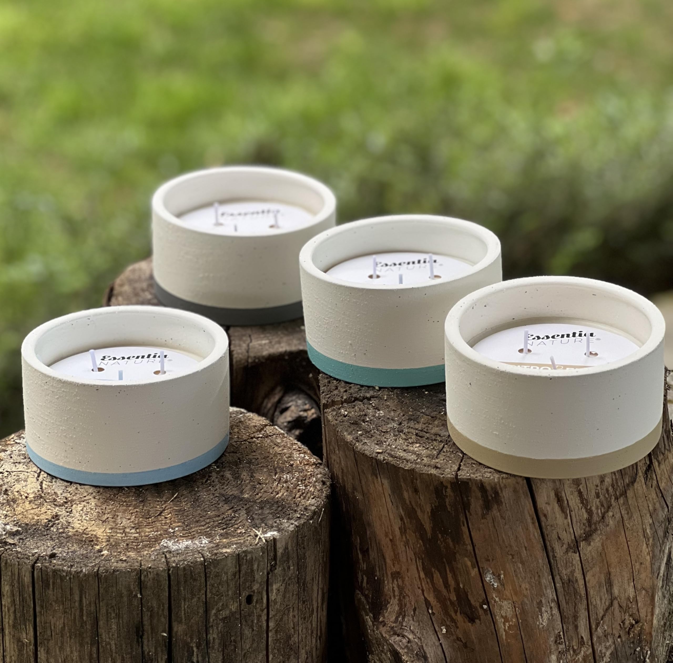 ESSENTIA CitroBella, Candela profumata alla Citronella, Cera di Soia Vegetale, Vaso Ceramica, Olio Essenziale Bio di Citronella di Java, Stoppino Cotone, Antizanzare, Durata 60 h (Antracite, 265 g)
