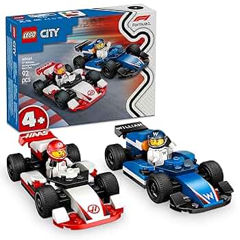 LEGO City F1 Williams Racing ve Haas F1 Yarış Arabaları 60464-4 Yaş ve Üzeri Çocuklar için 2 F1 Pilotu Minifigürü İçeren Yaratıcı Oyuncak Yapım Seti, Doğum Günü Hediyesi (92 Parça)