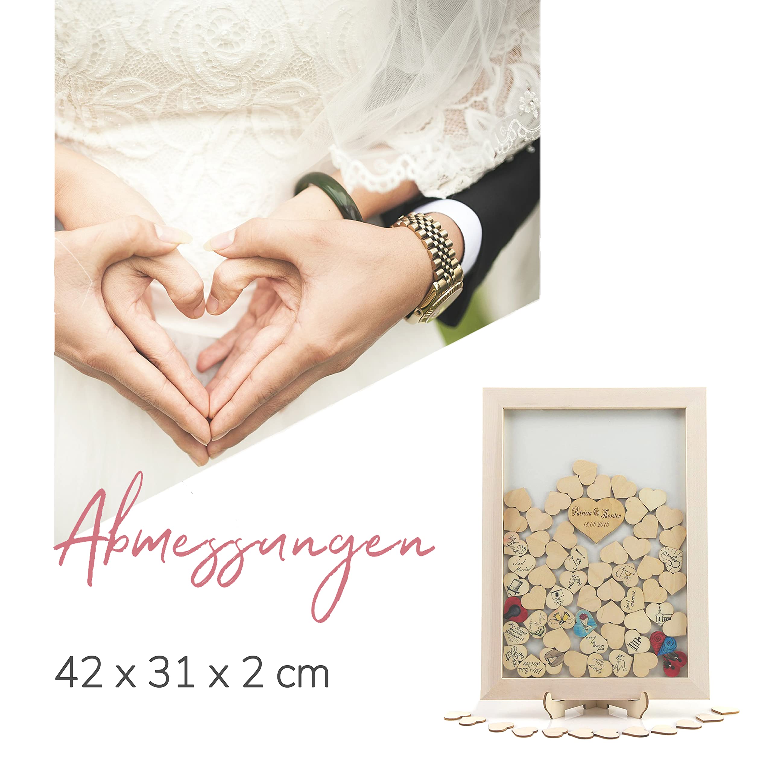 Hochzeit Gästebuch Alternative BUCHE MASSIVHOLZ Personalisierbar Wunschgravur